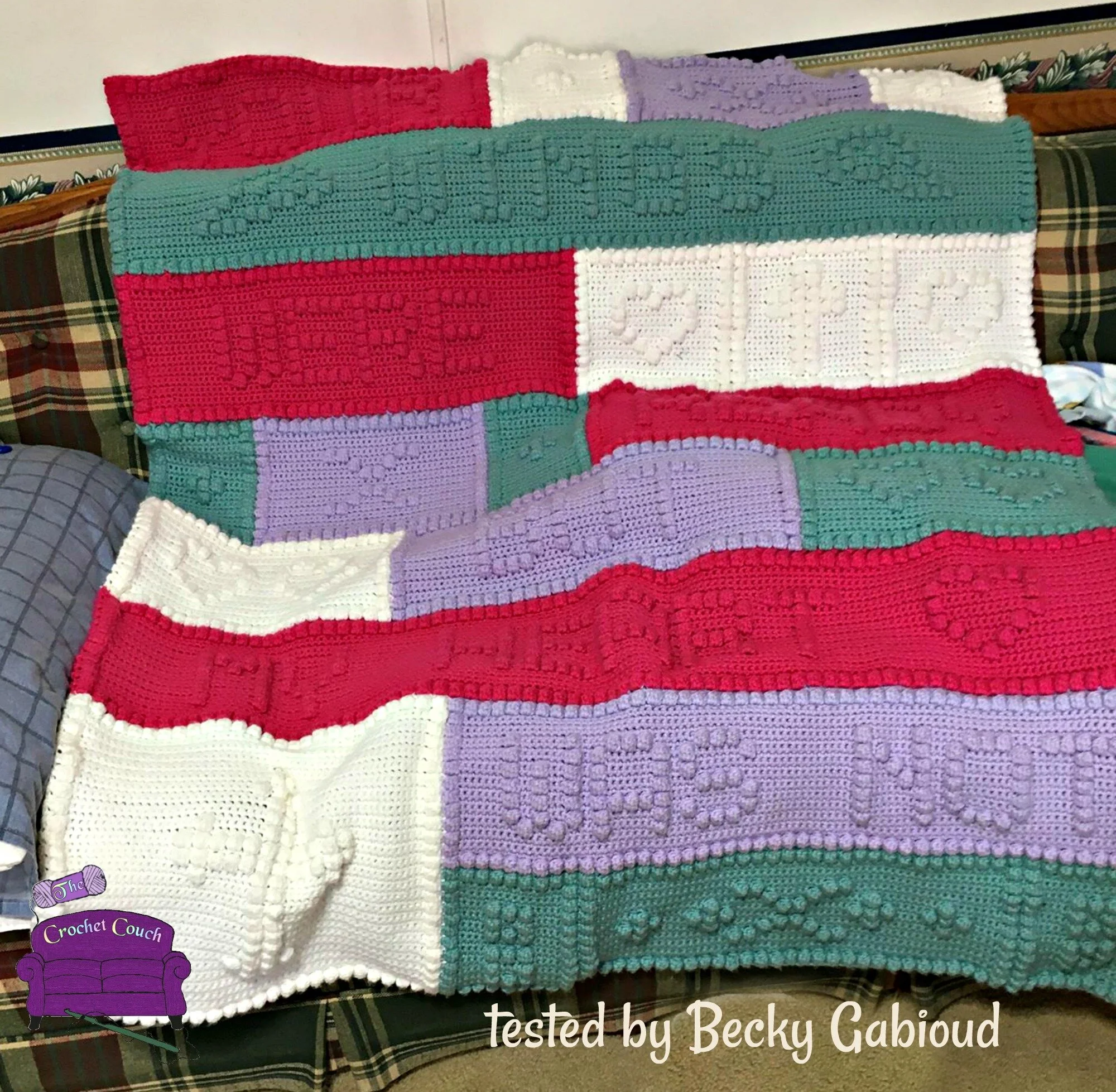 Your Wings Were Ready Afghan, Bobble Stitch Crochet Pattern