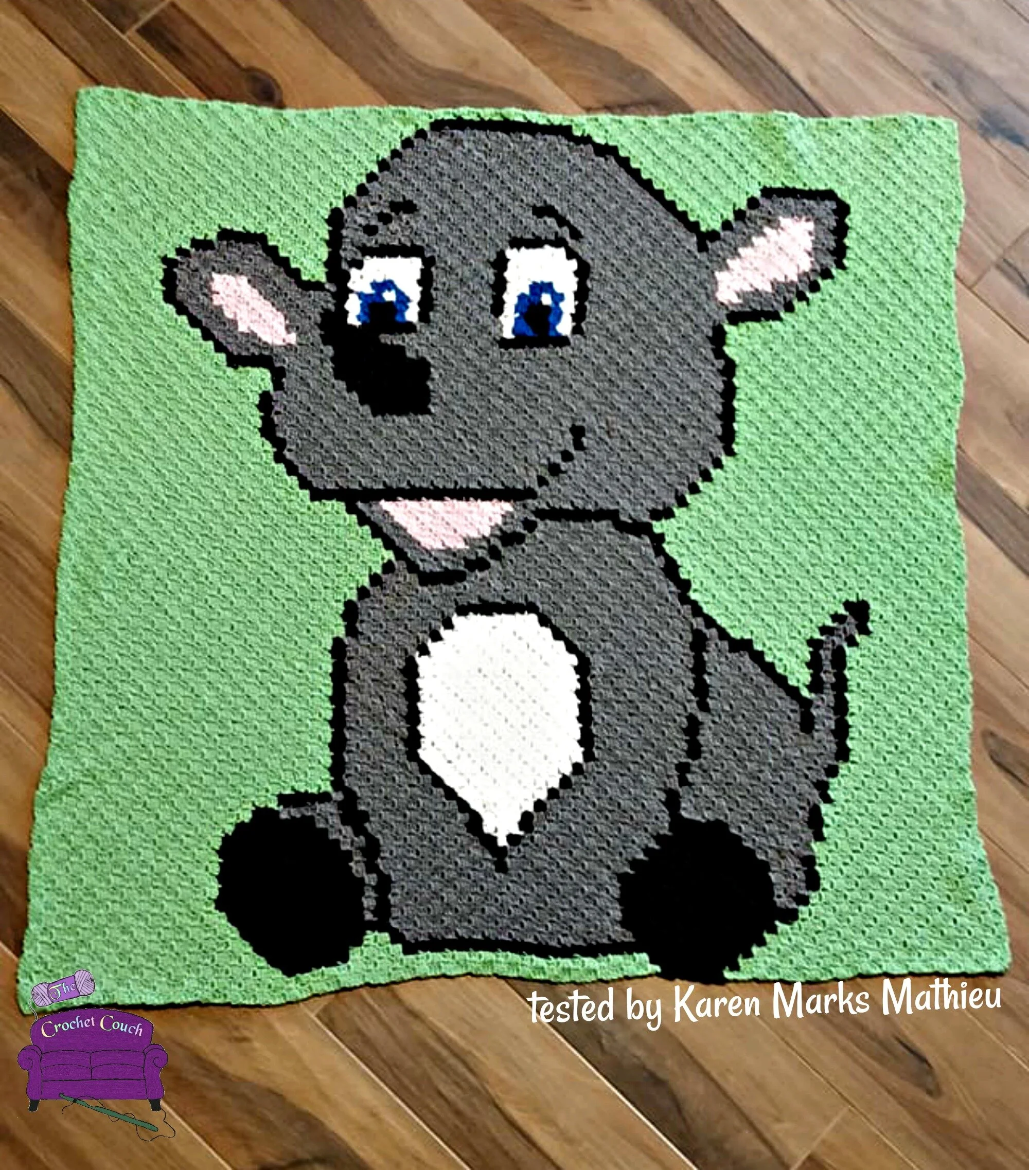 Rhino Kids Afghan, C2C Crochet Pattern