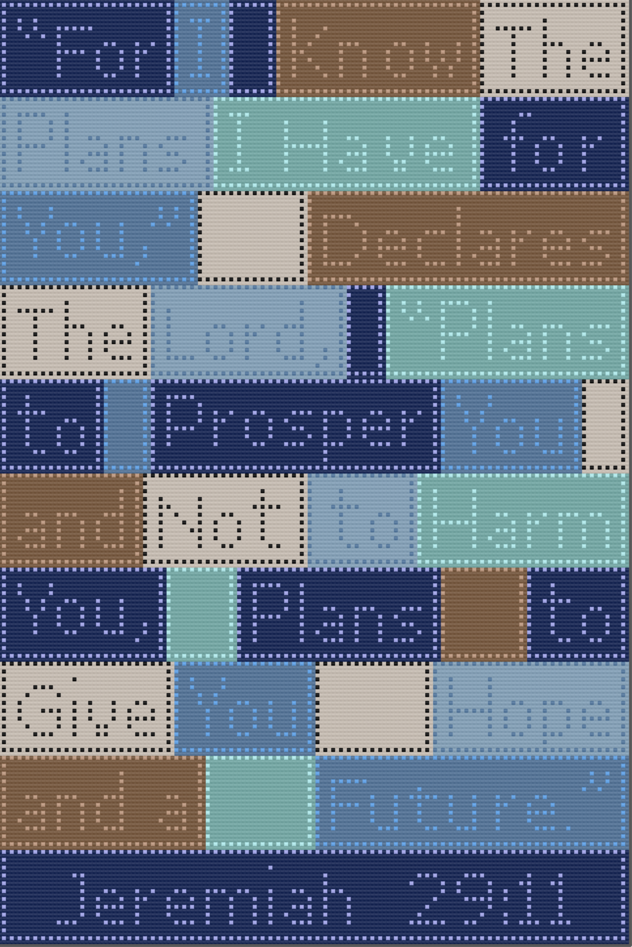 Jeremiah 29:11 Afghan, Bobble Stitch, Crochet Pattern, Written Row by Row, Color Counts, Instant Download, Graphgan Pattern, Graphgan, Crochet Couch