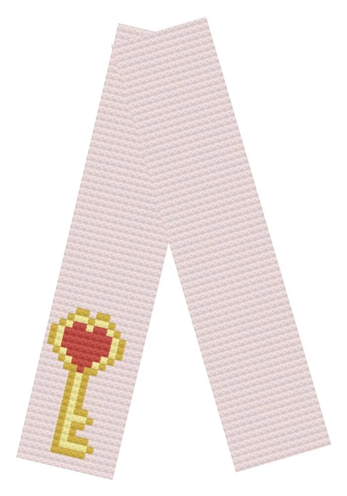 Key to My Heart Scarf, C2C Crochet Pattern, Written Row by Row, Color Counts, Instant Download, C2C Graph, C2C Pattern, C2C Crochet, Corner to Corner, Crochet Scarf, Crochet Pattern, Crochet Couch