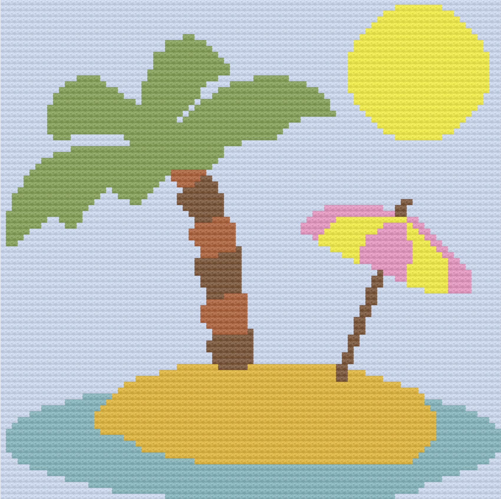 Stranded in Paradise Afghan, C2C Crochet Pattern, Written Row by Row, Color Counts, Instant Download, C2C Graph, C2C Pattern, C2C Crochet, Corner to Corner, Graphgan, Crochet Pattern, 