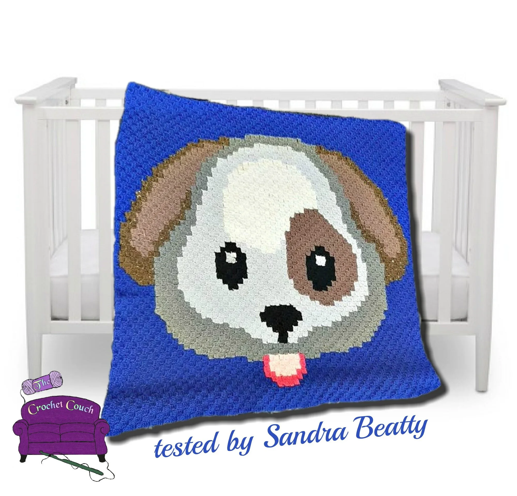 Puppy Face Baby Afghan, C2C Crochet Pattern