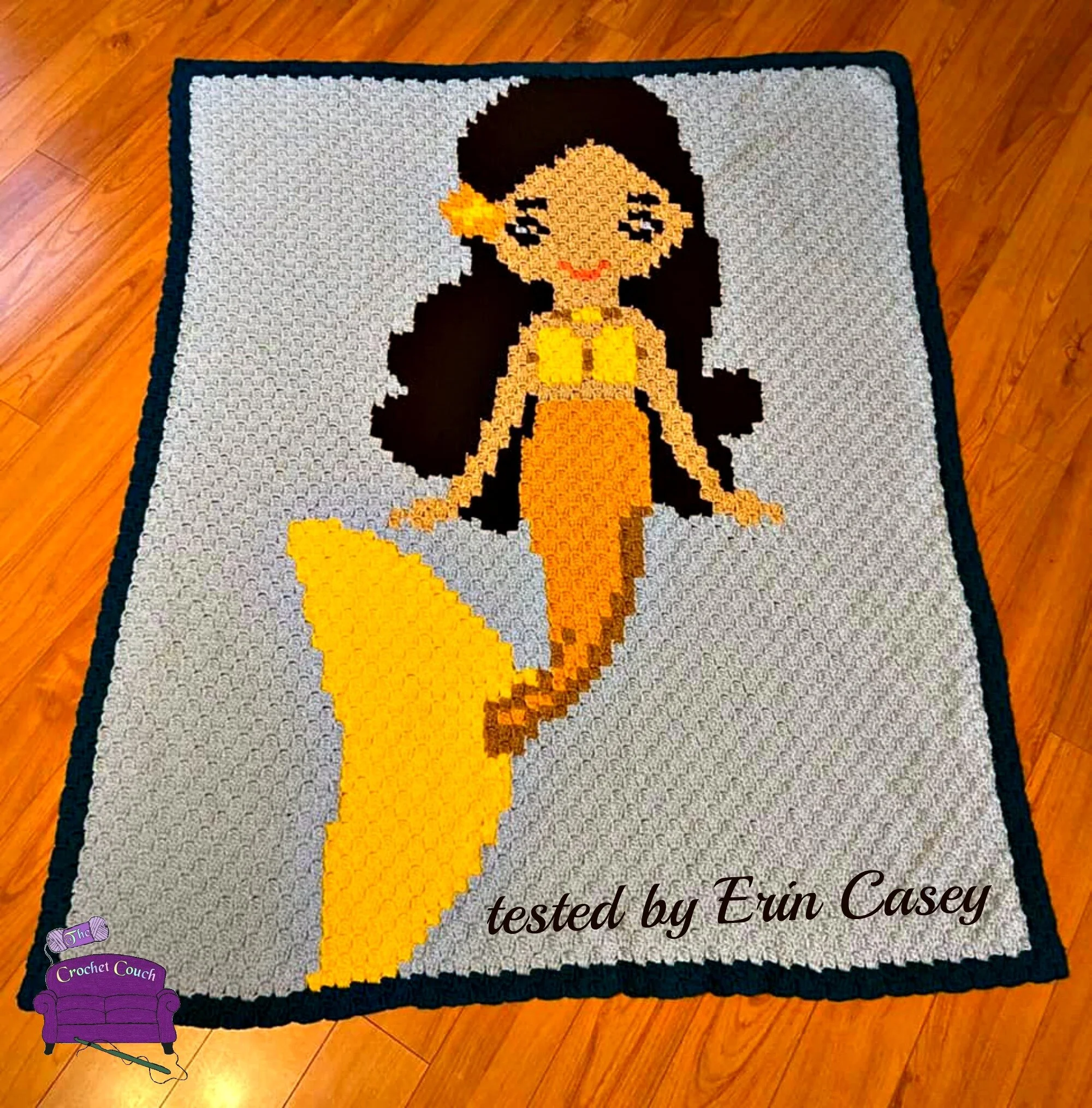 Mermaid Girl Afghan, C2C Crochet Pattern
