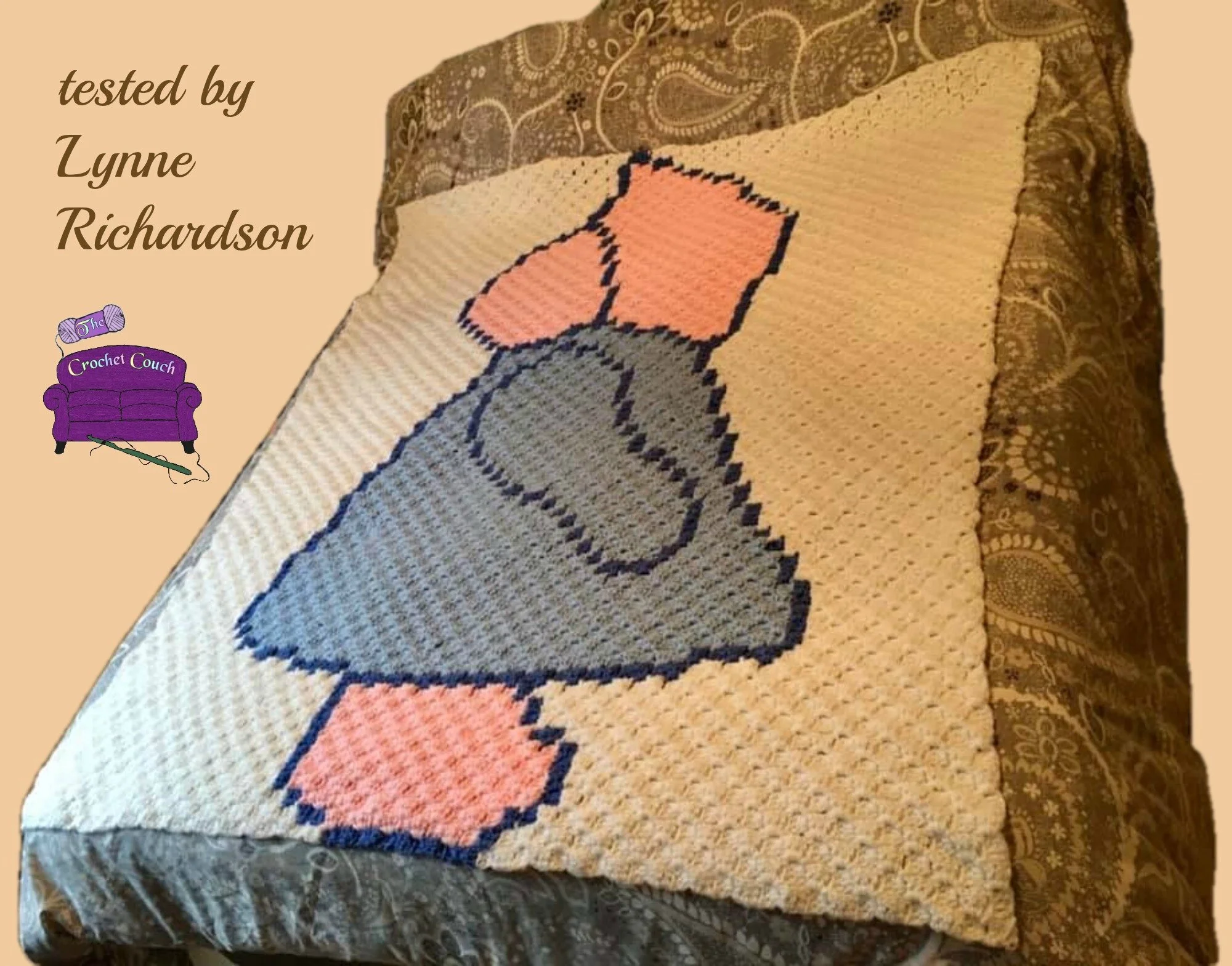 Sunbonnet Sue Simple Blue Afghan, C2C Crochet Pattern