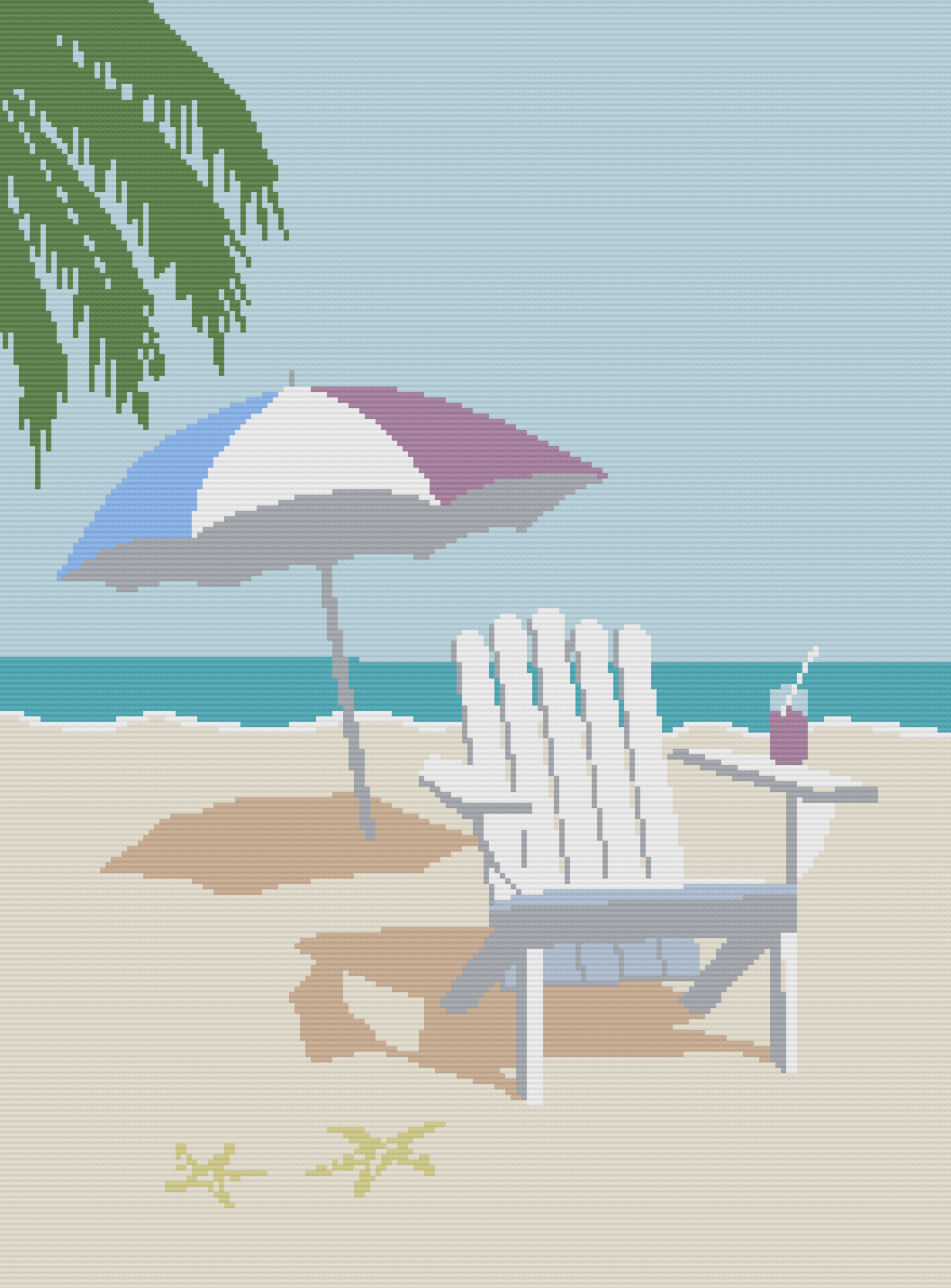 Beach Day Afghan, SC or TSS Crochet Pattern