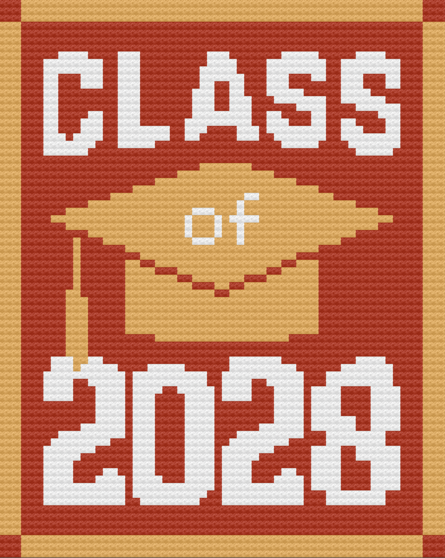 Class of 2028 Afghan, C2C Crochet Pattern