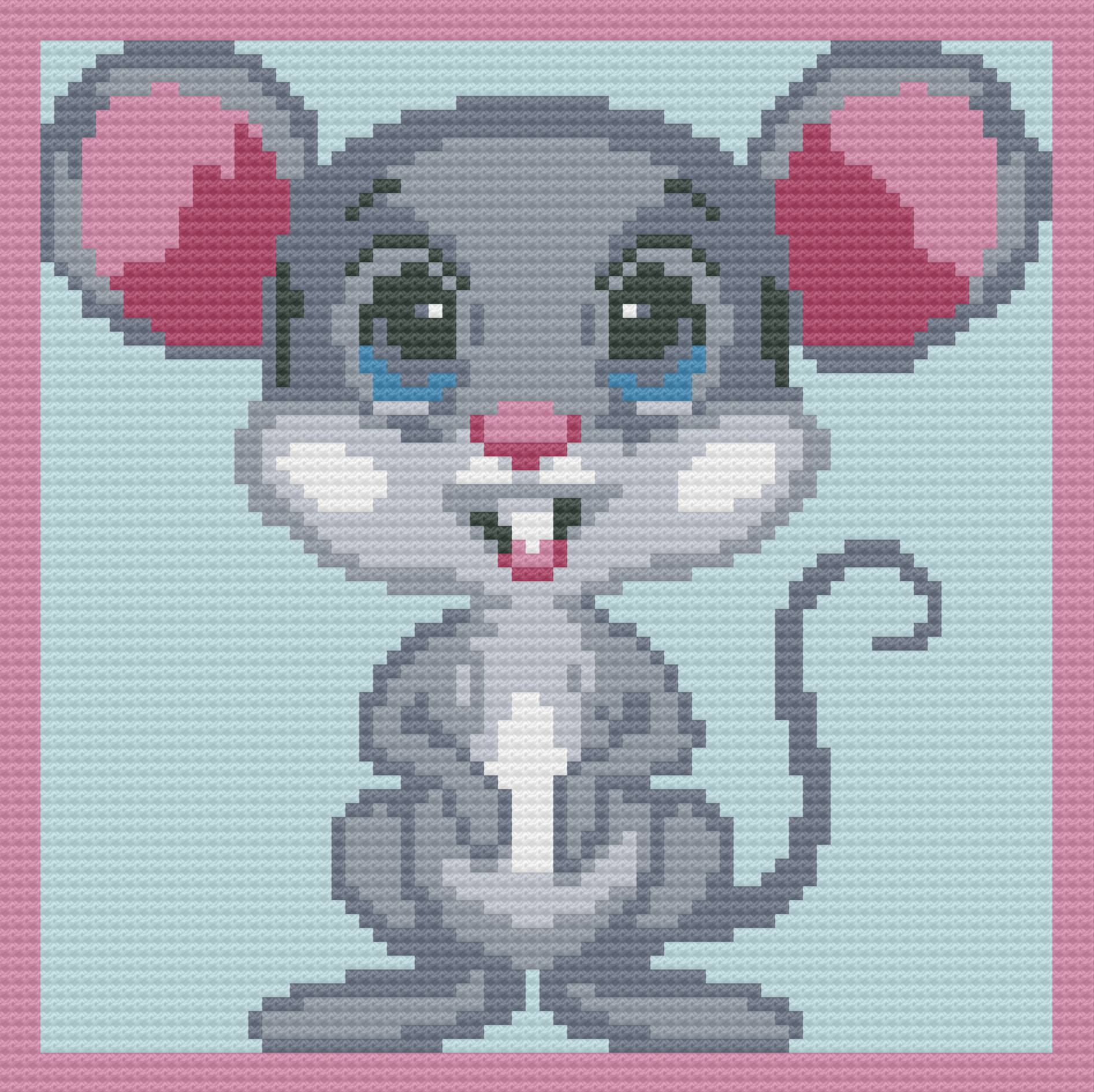 Happy Mouse Afghan, C2C Crochet Pattern