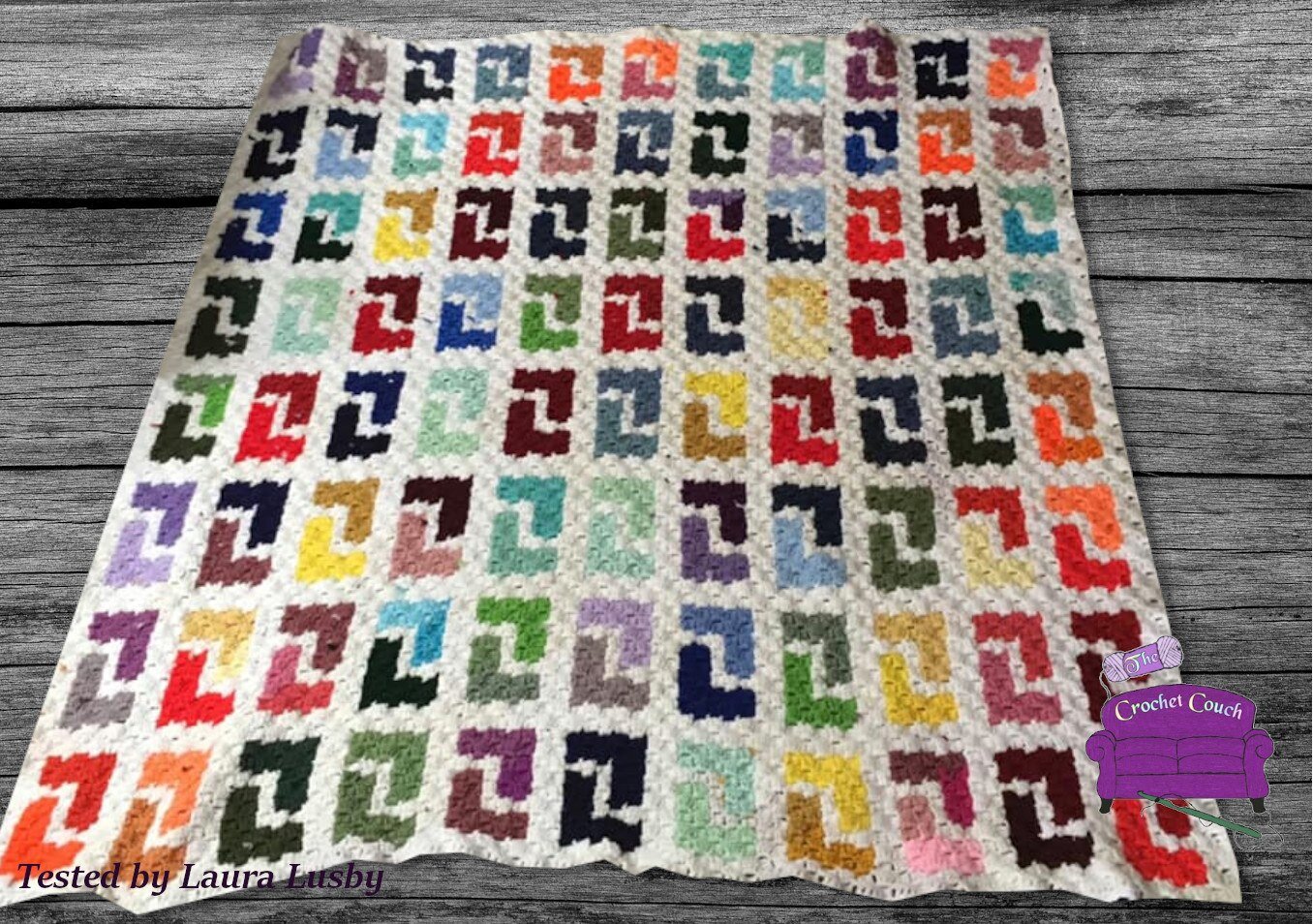 Geometric Design, Stash Buster Afghan, C2C Crochet Pattern