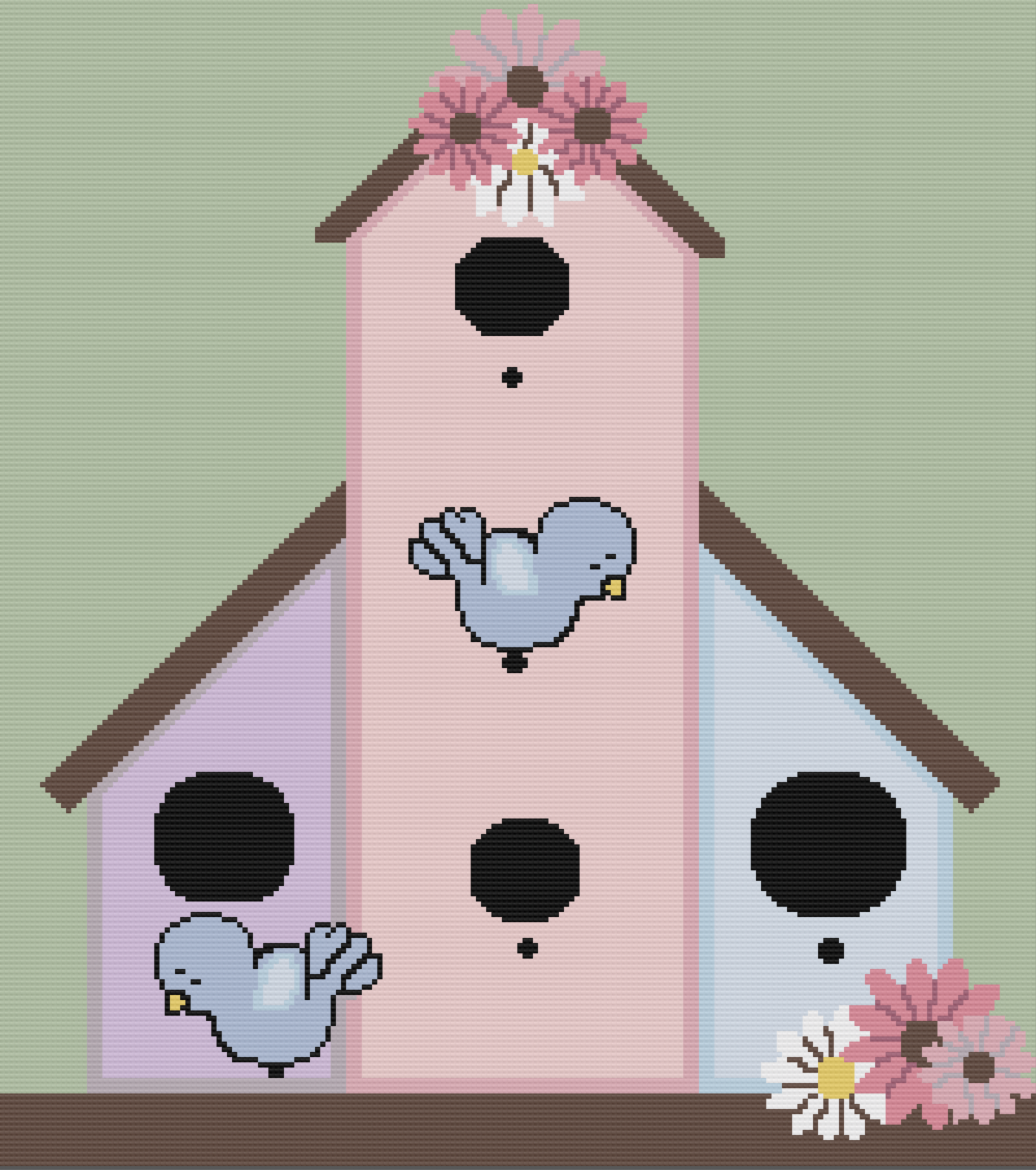 Birds at Home Afghan, SC and TSS Crochet Pattern