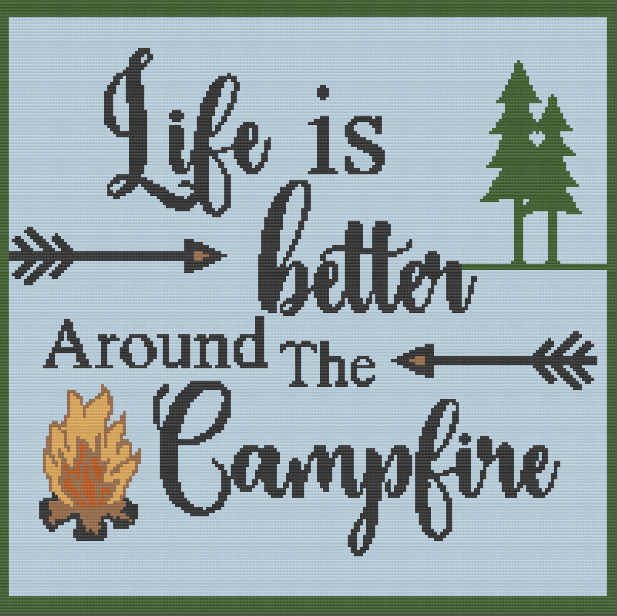 Life is Better Camping Afghan, SC and TSS Crochet Pattern