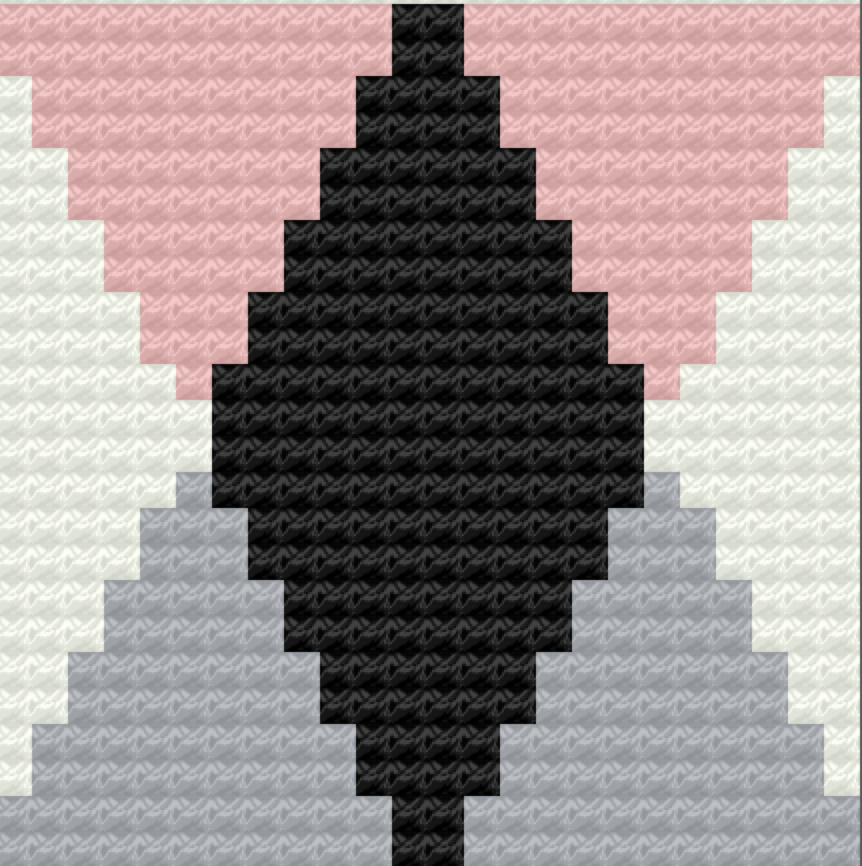 Black Diamond Pillow, C2C Crochet Pattern