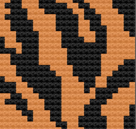  Tiger Print Pillow, C2C Crochet Pattern, Written Row by Row, Color Counts, Instant Download, C2C Graph, C2C Pattern, C2C Crochet, Corner to Corner, Crochet Pillow, Crochet Pattern, Crochet Couch