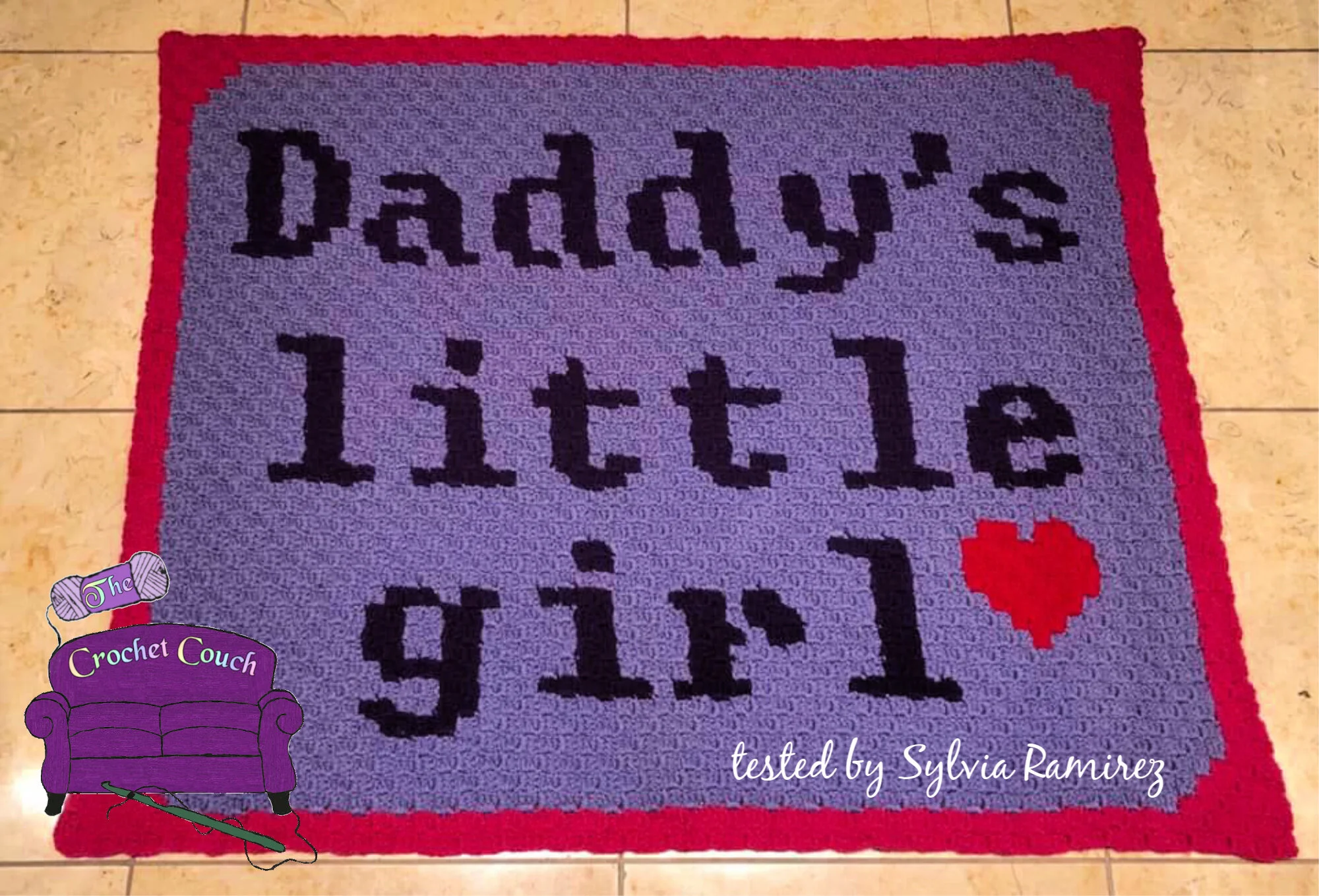 Daddy's Little Girl Afghan, C2C Crochet Pattern