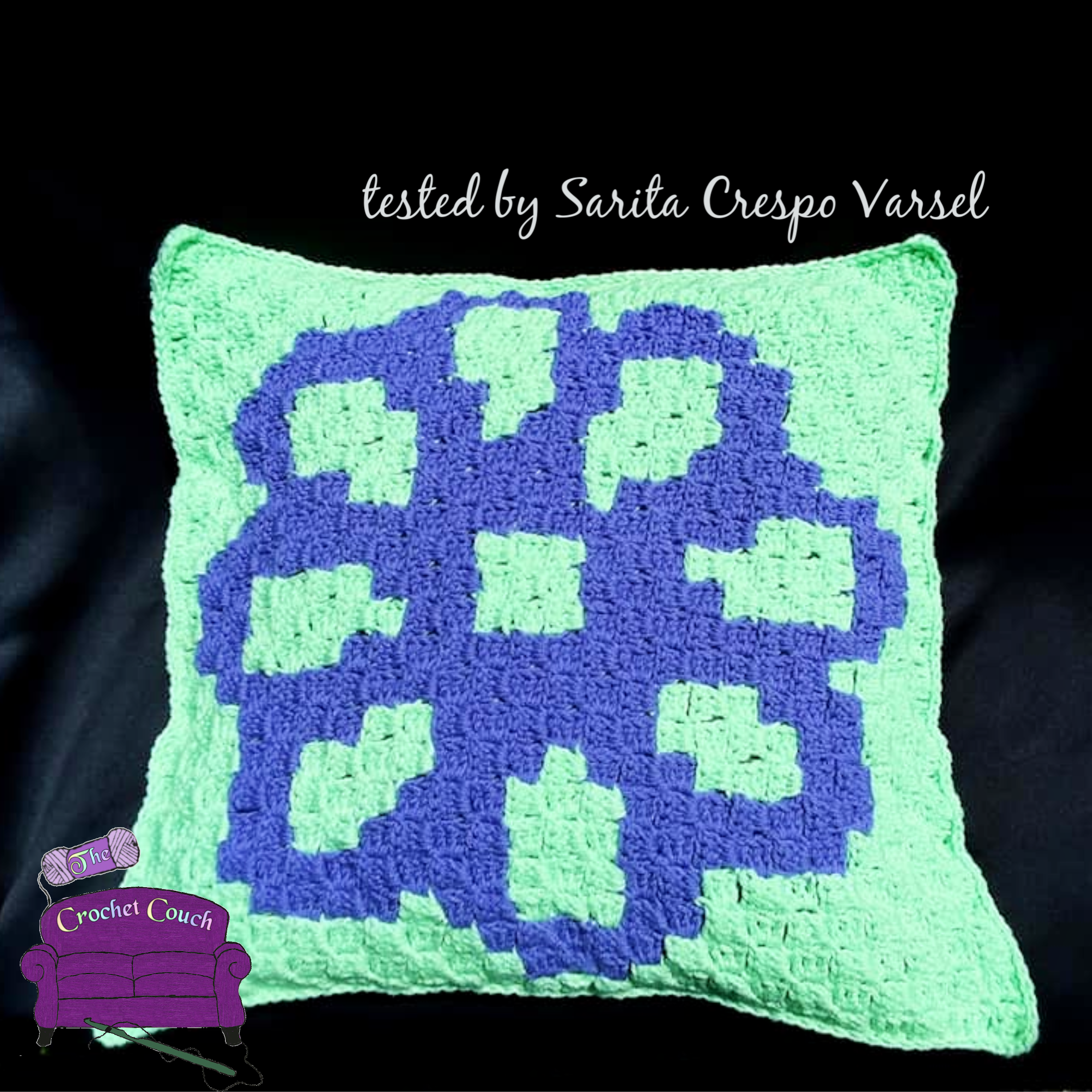 Vain Violet Pillow, C2C Crochet Pattern