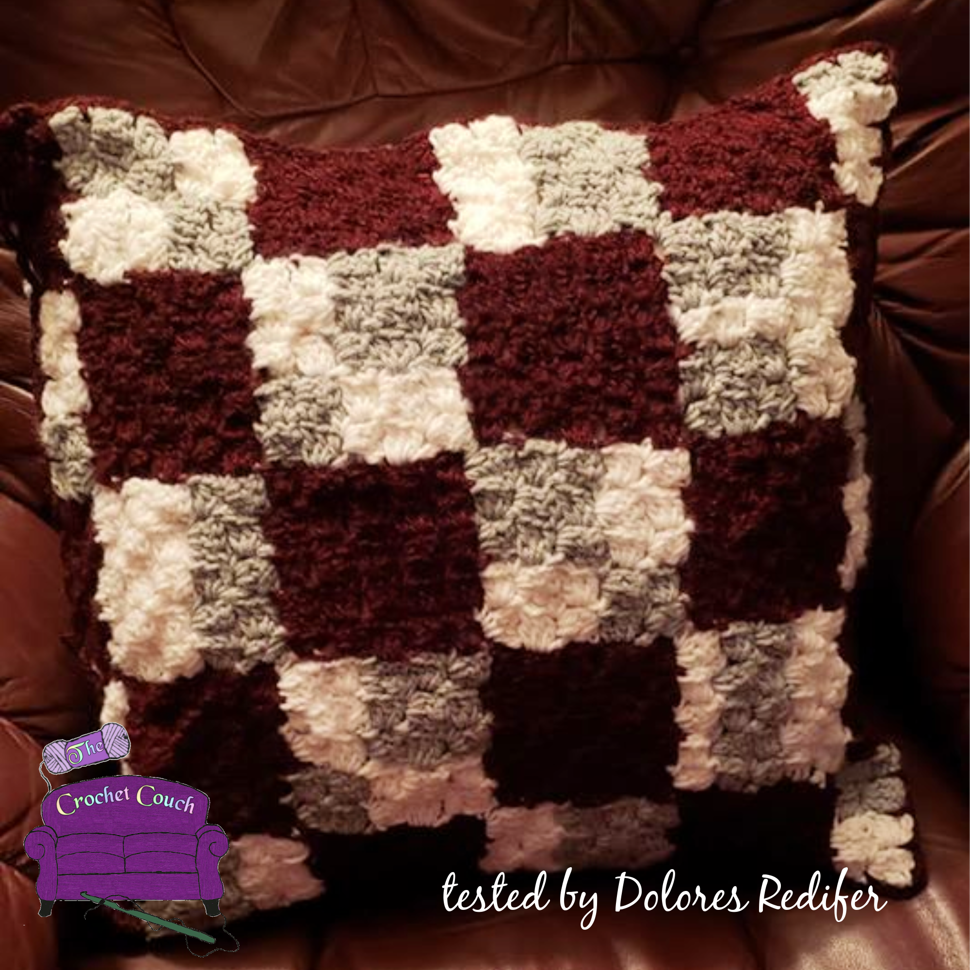 Shaded Squares Pillow, C2C Crochet Pattern