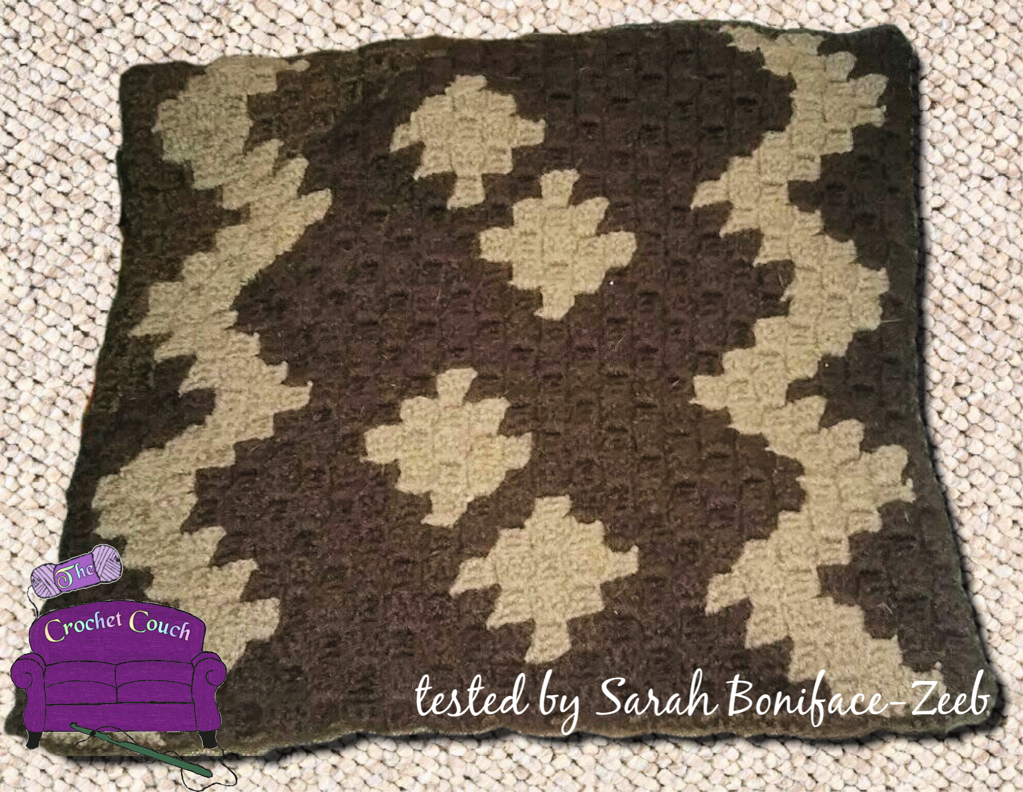 Floating Diamonds Pillow, C2C Crochet Pattern