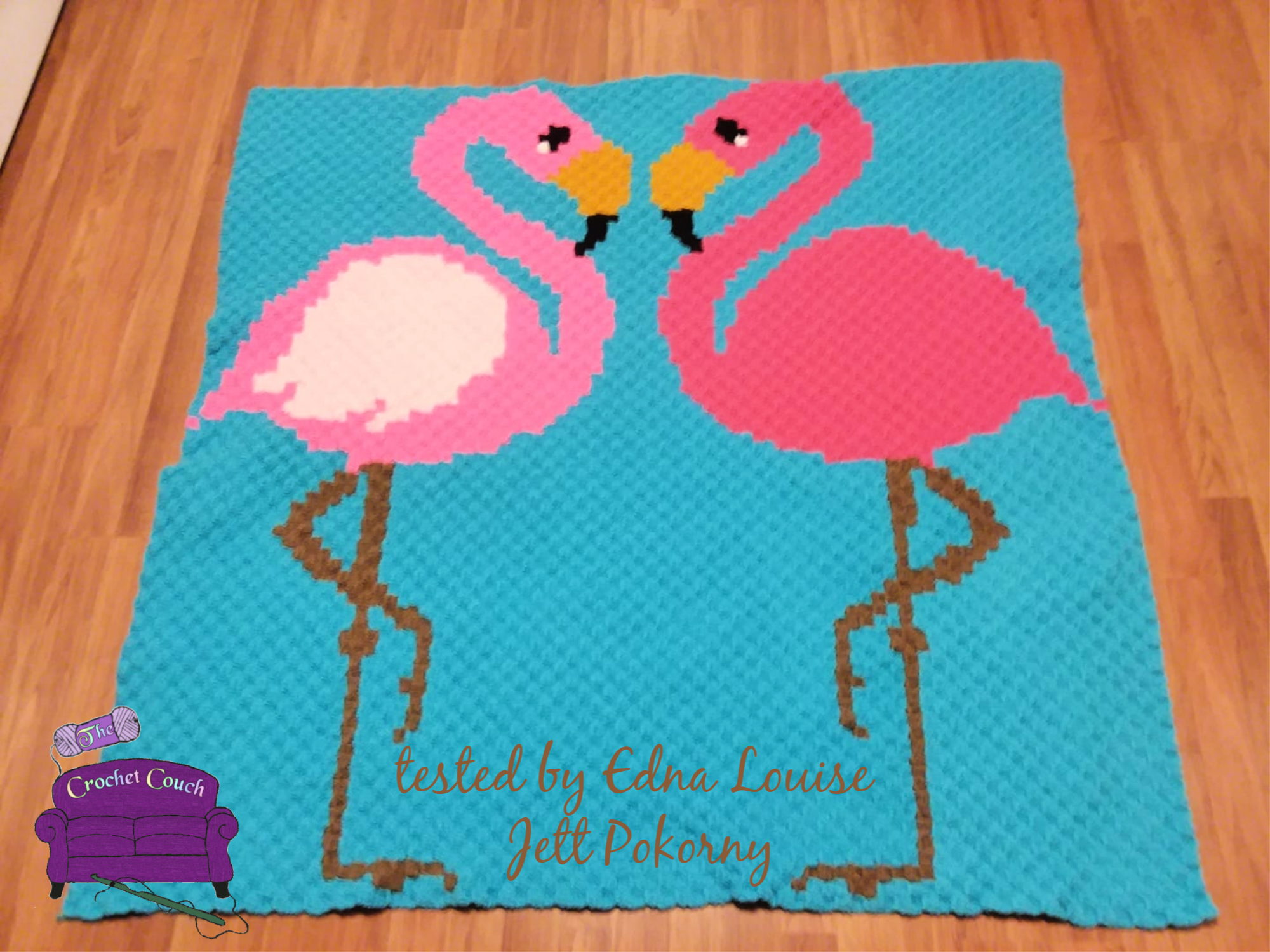 Flamingo Friends Afghan, C2C Crochet Pattern