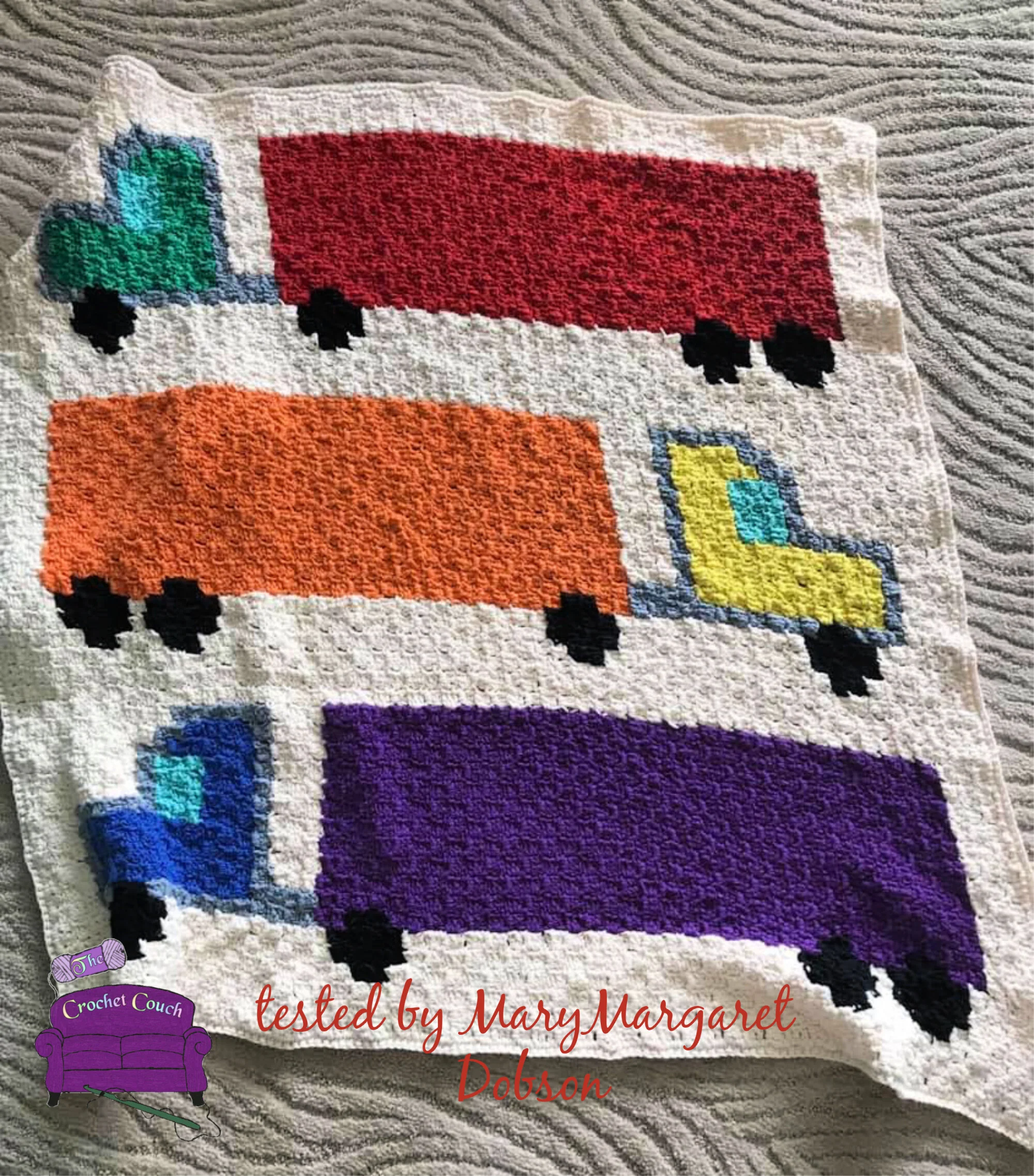 Semi Truck Kids Afghan, C2C Crochet Pattern