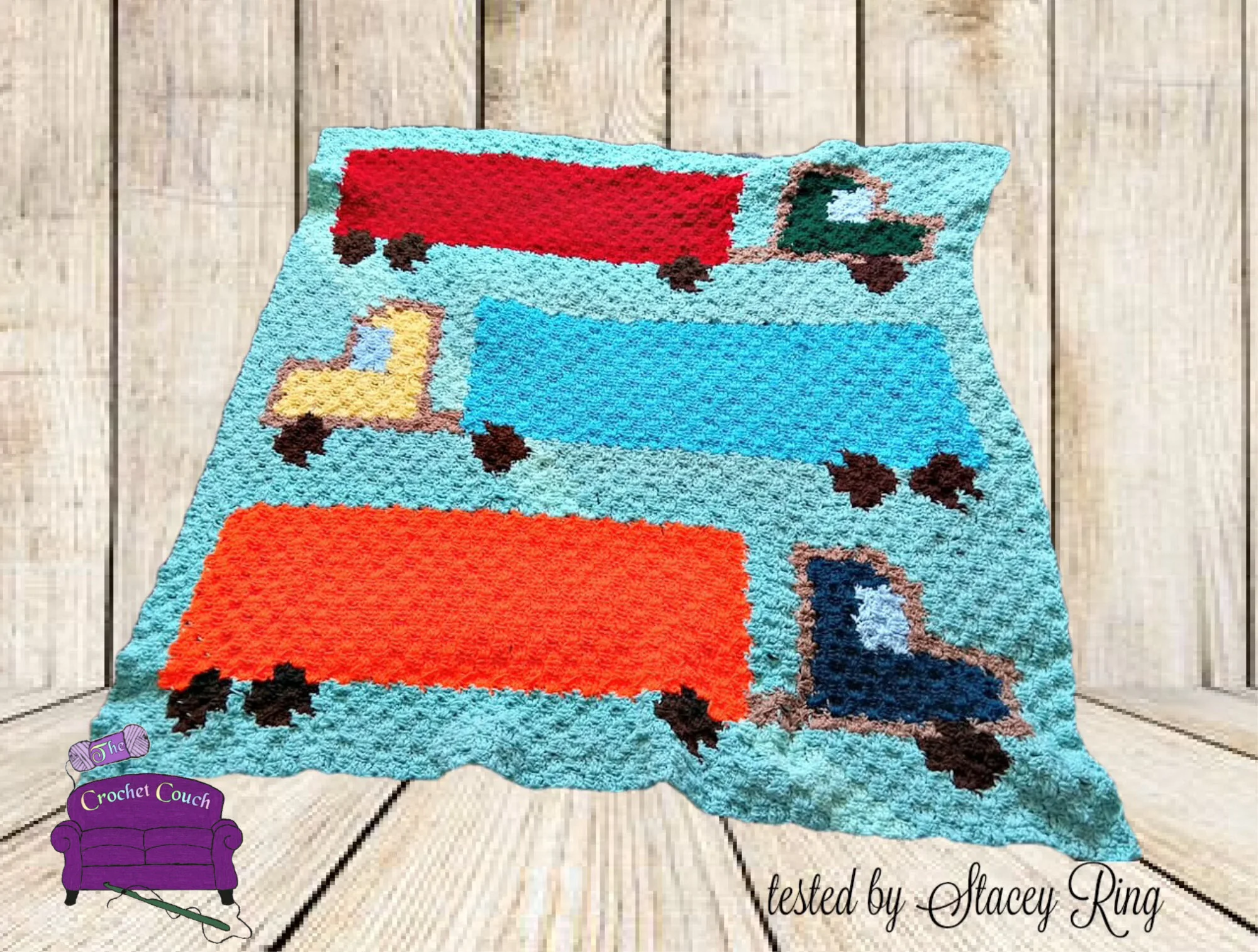 Semi Truck Kids Afghan, C2C Crochet Pattern