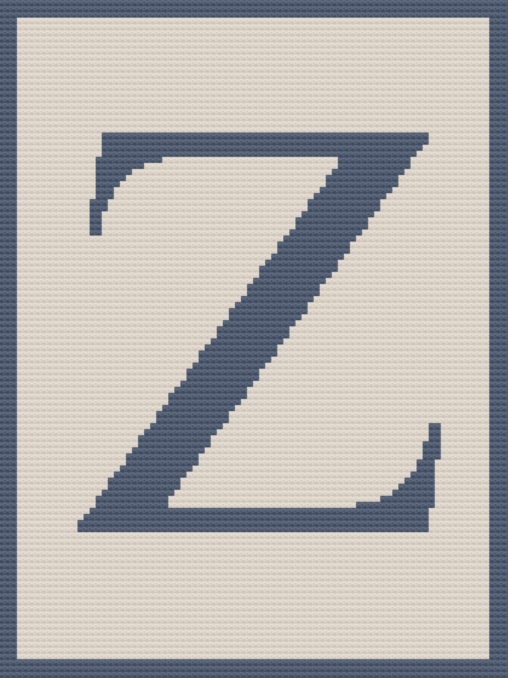 Letter Z, Twin Afghan, C2C Crochet Pattern, Written Row by Row, Color Counts, Instant Download, C2C Graph, C2C Pattern, C2C Crochet, Graphgan, Corner to Corner, Crochet Pattern