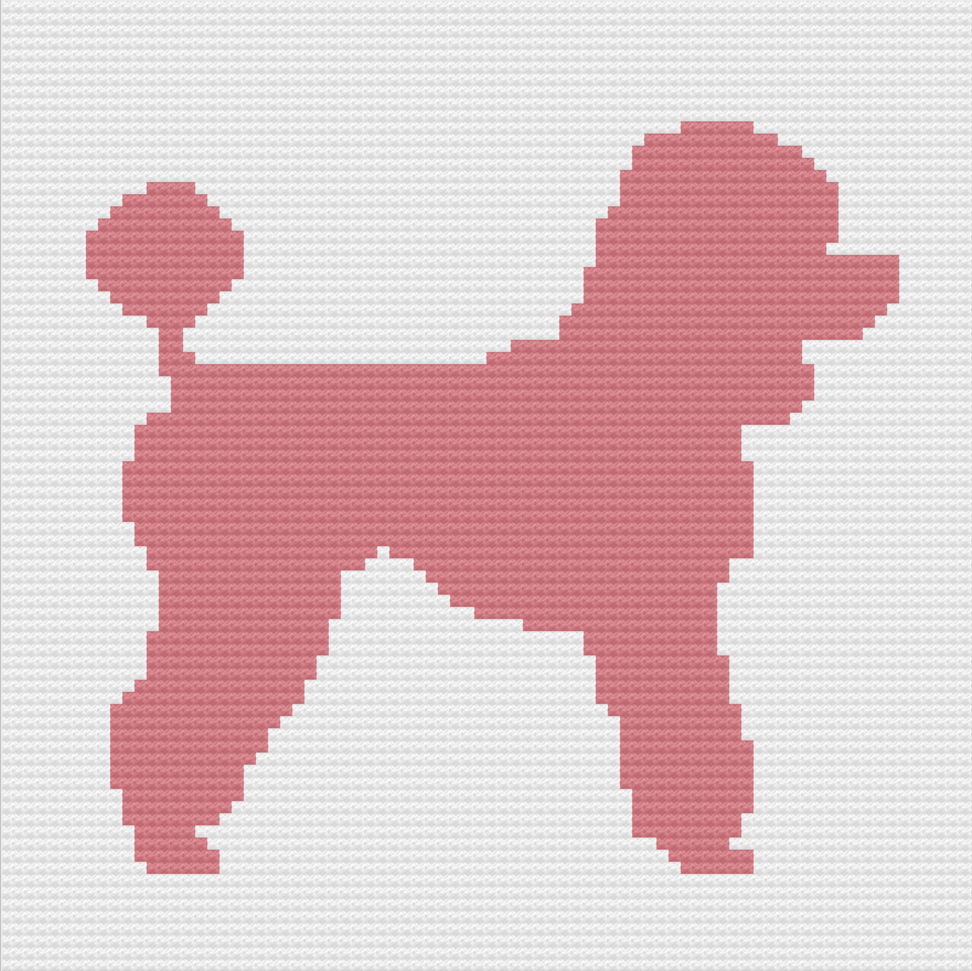 Poodle Silhouette Afghan, C2C Crochet Pattern