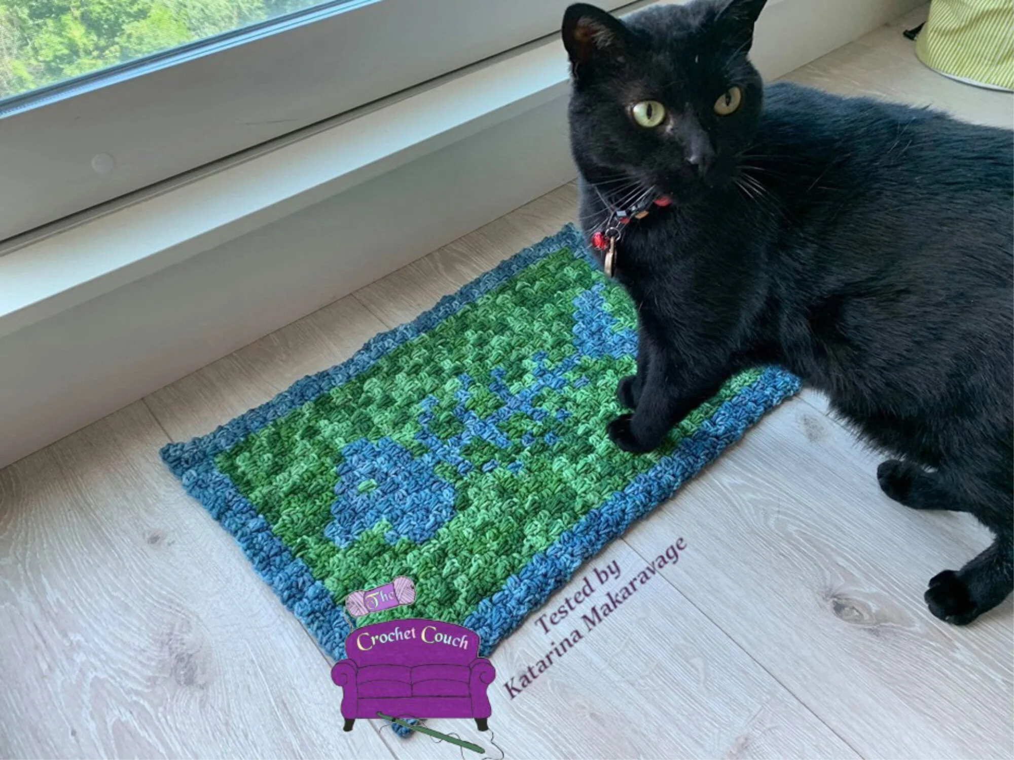 Cat Dish Mat, C2C Crochet Pattern