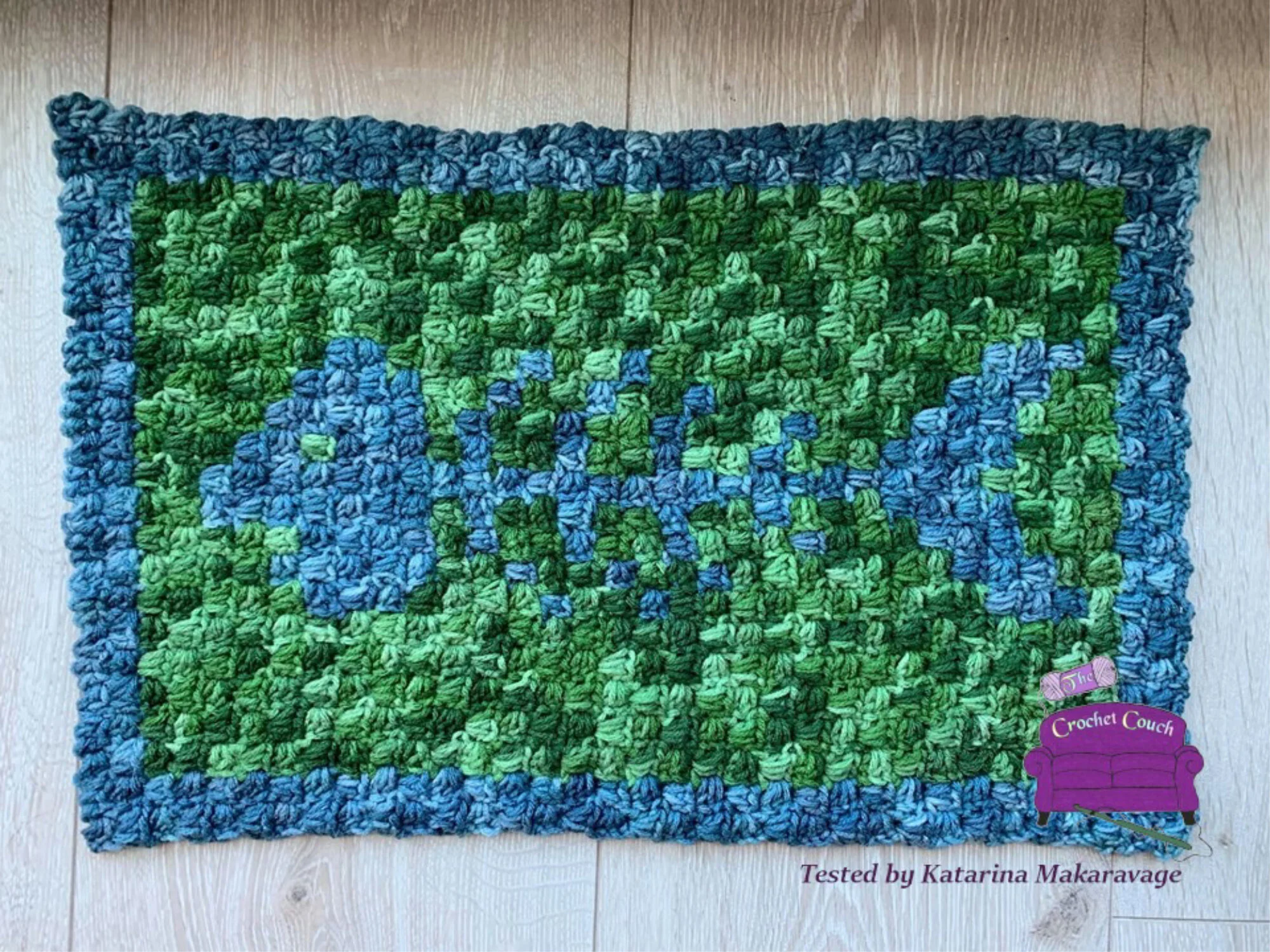 Cat Dish Mat, C2C Crochet Pattern