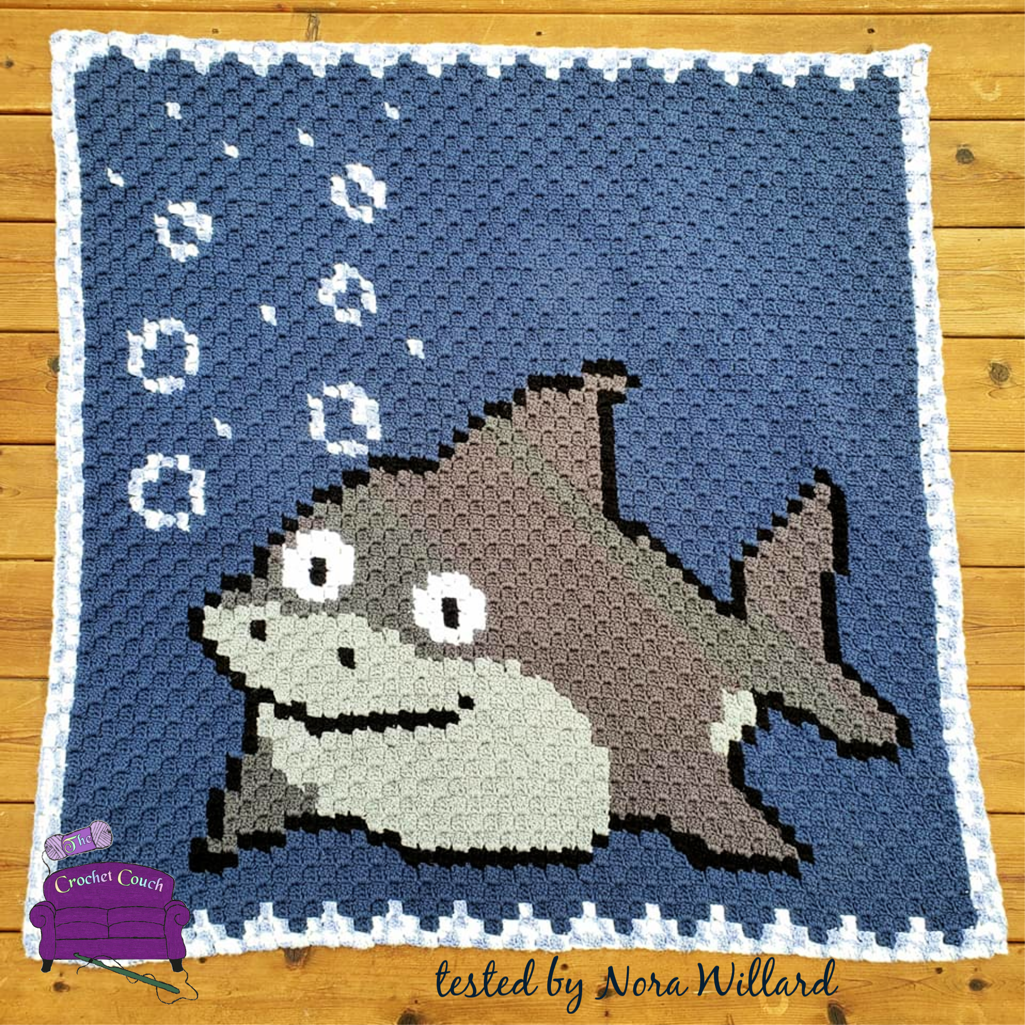 Shark Baby Afghan, C2C Crochet Pattern