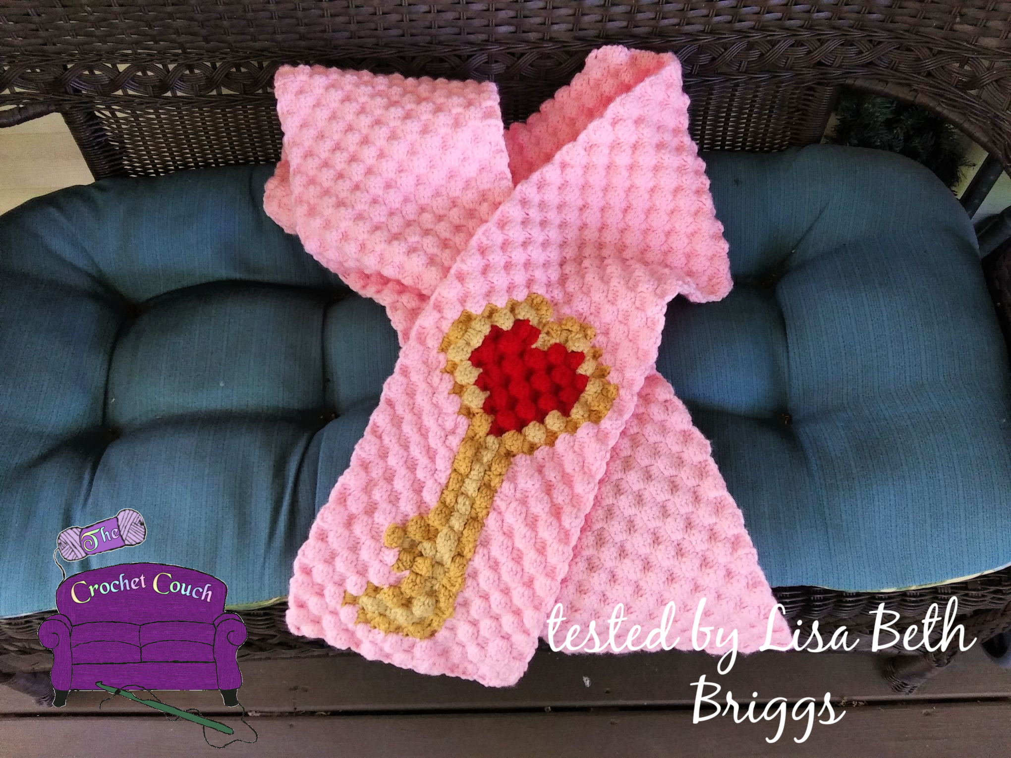Key to My Heart Scarf, C2C Crochet Pattern