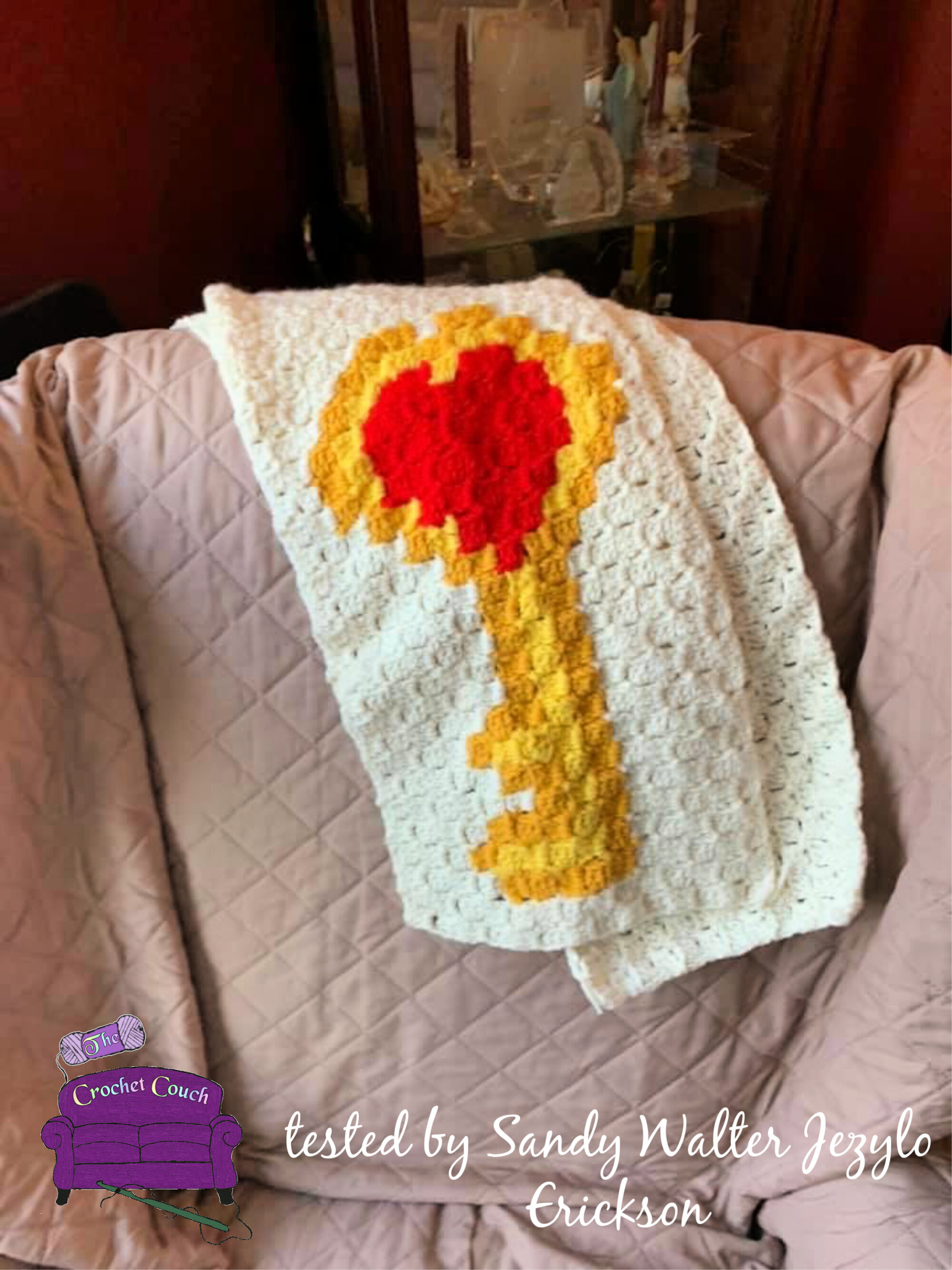 Key to My Heart Scarf, C2C Crochet Pattern