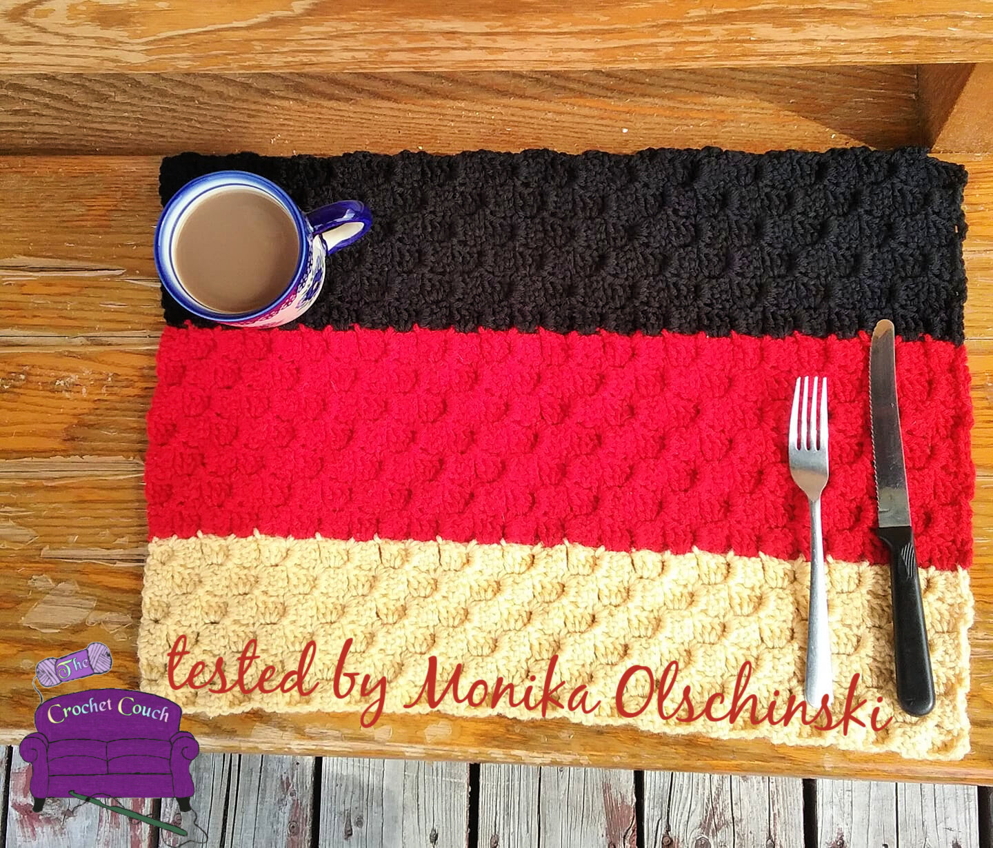 Germany Flag Placemats, C2C Crochet Pattern