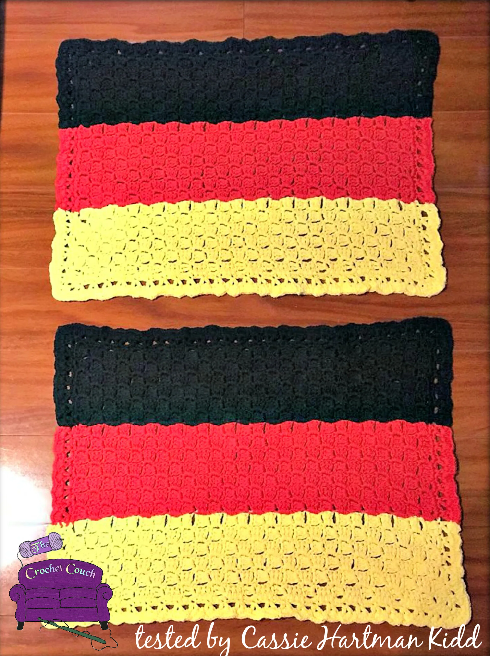 Germany Flag Placemats, C2C Crochet Pattern