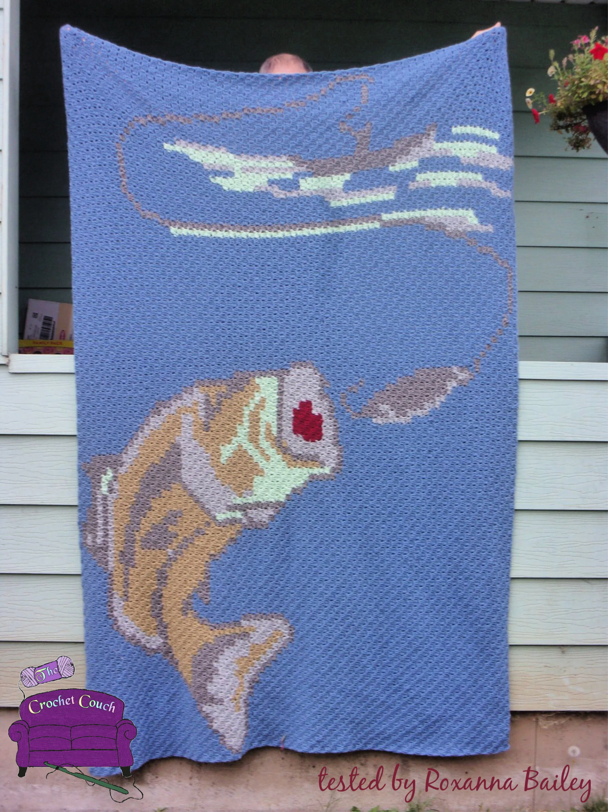 Fishing Afghan, Twin Size, C2C Crochet Pattern