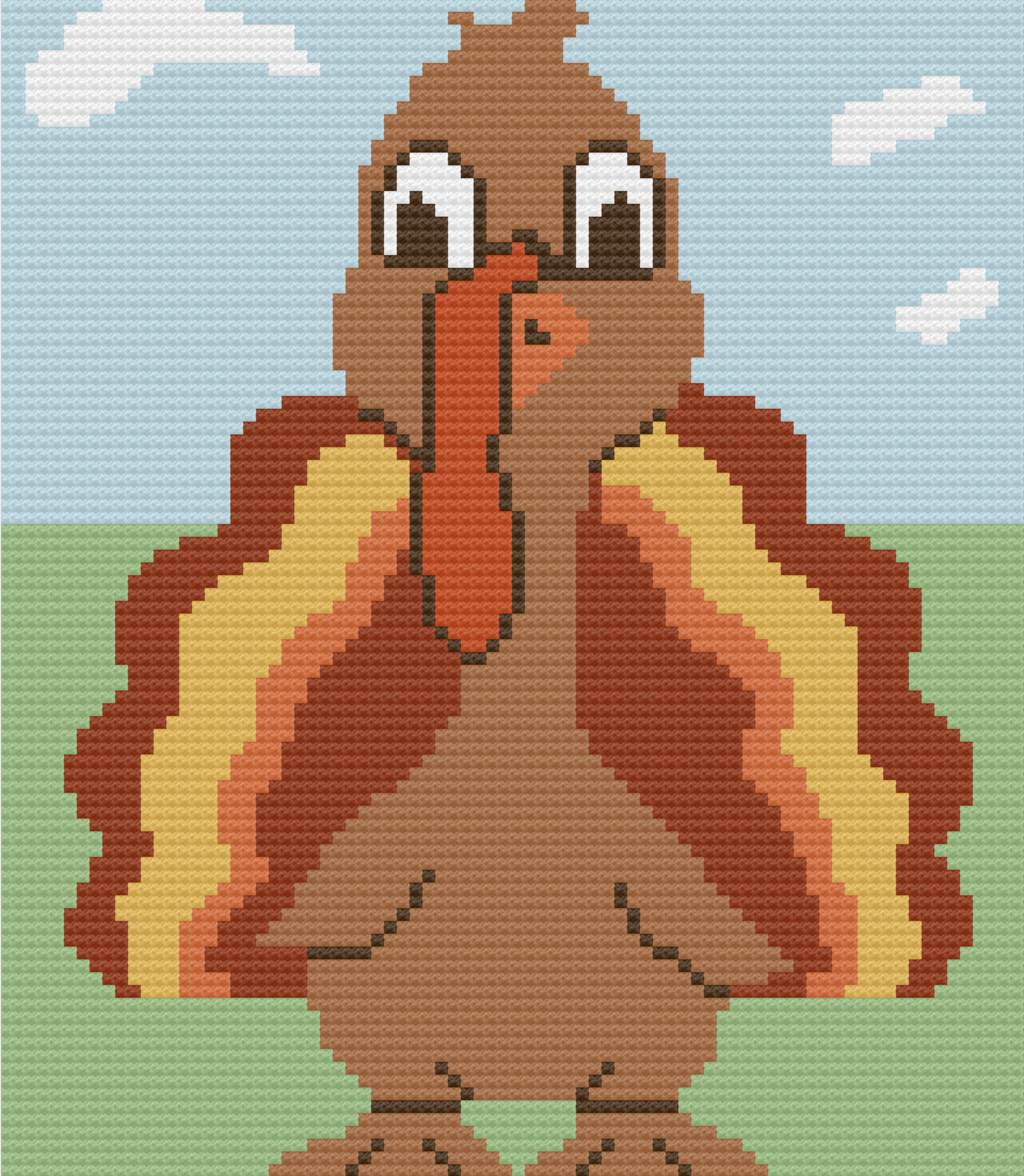 Turkey Tom Afghan, C2C Crochet Pattern