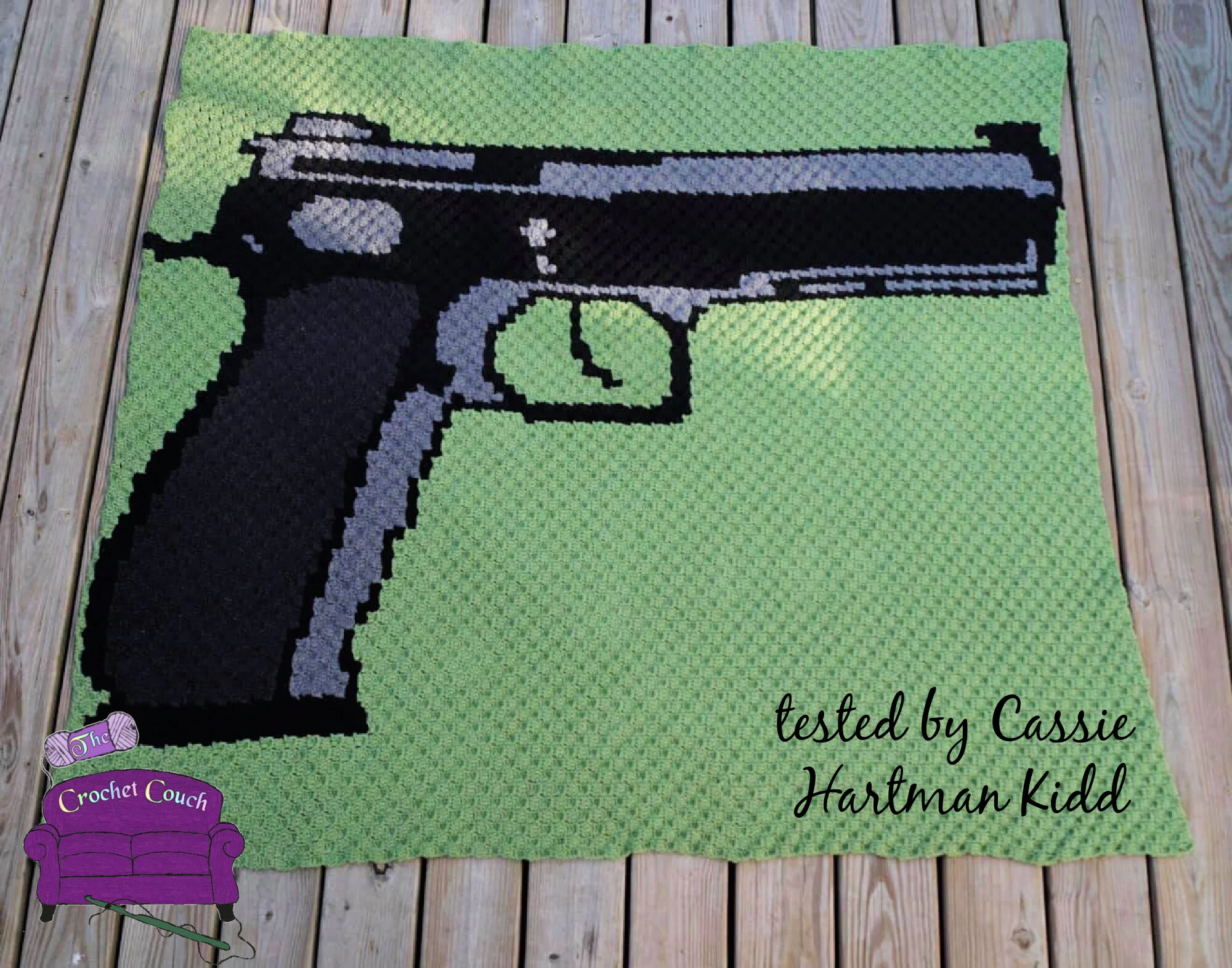 Pistol Afghan, C2C Crochet Pattern
