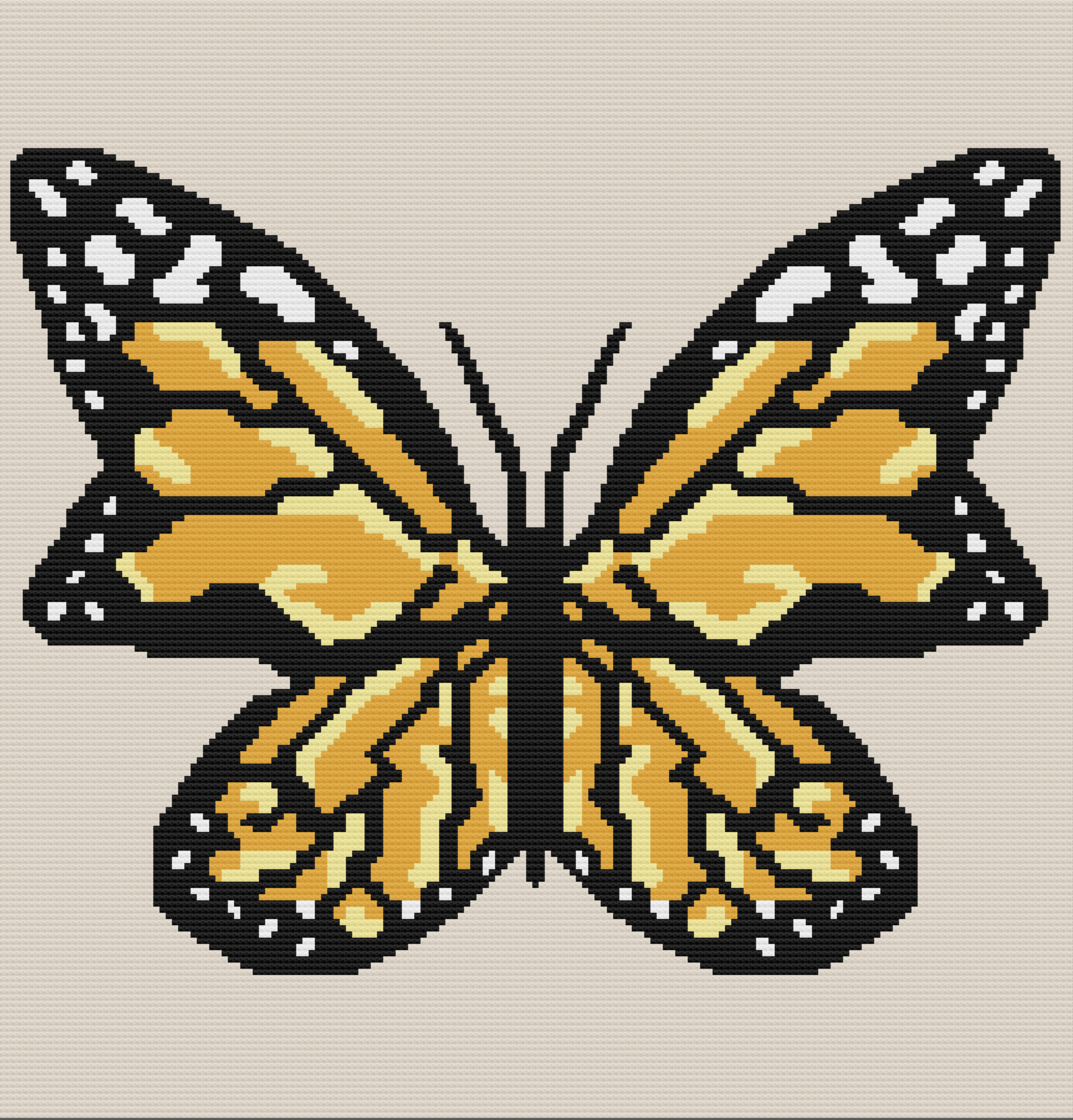 Butterfly Monarch Afghan, SC or TSS Crochet Pattern