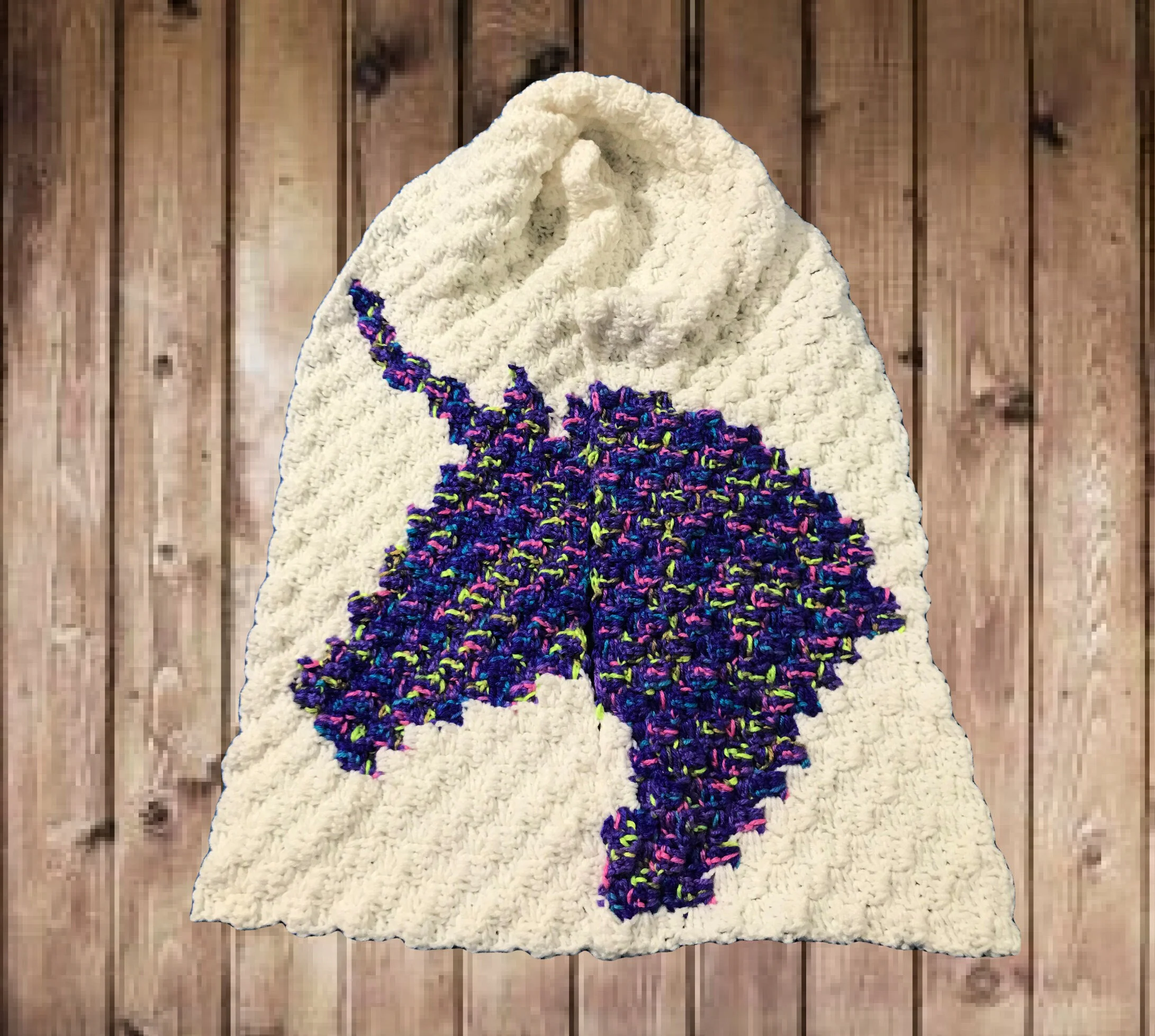 Unicorn Scarf, C2C Crochet Pattern