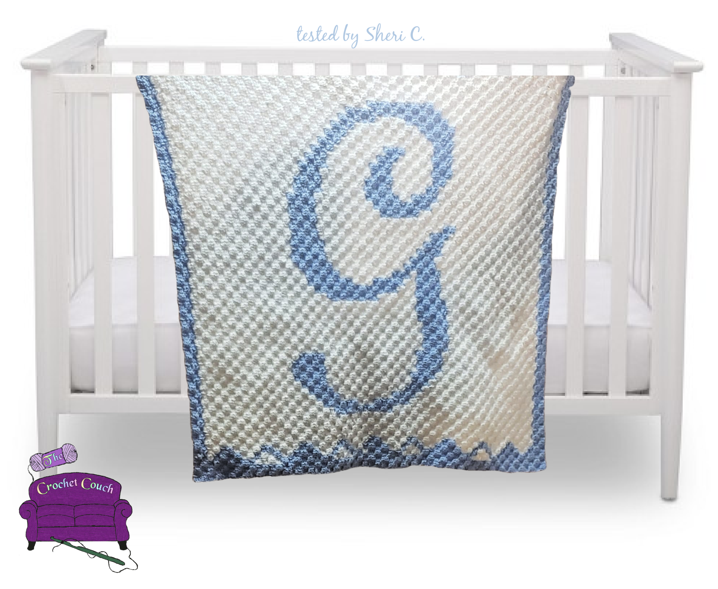Letter G Baby Afghan, C2C Crochet Pattern