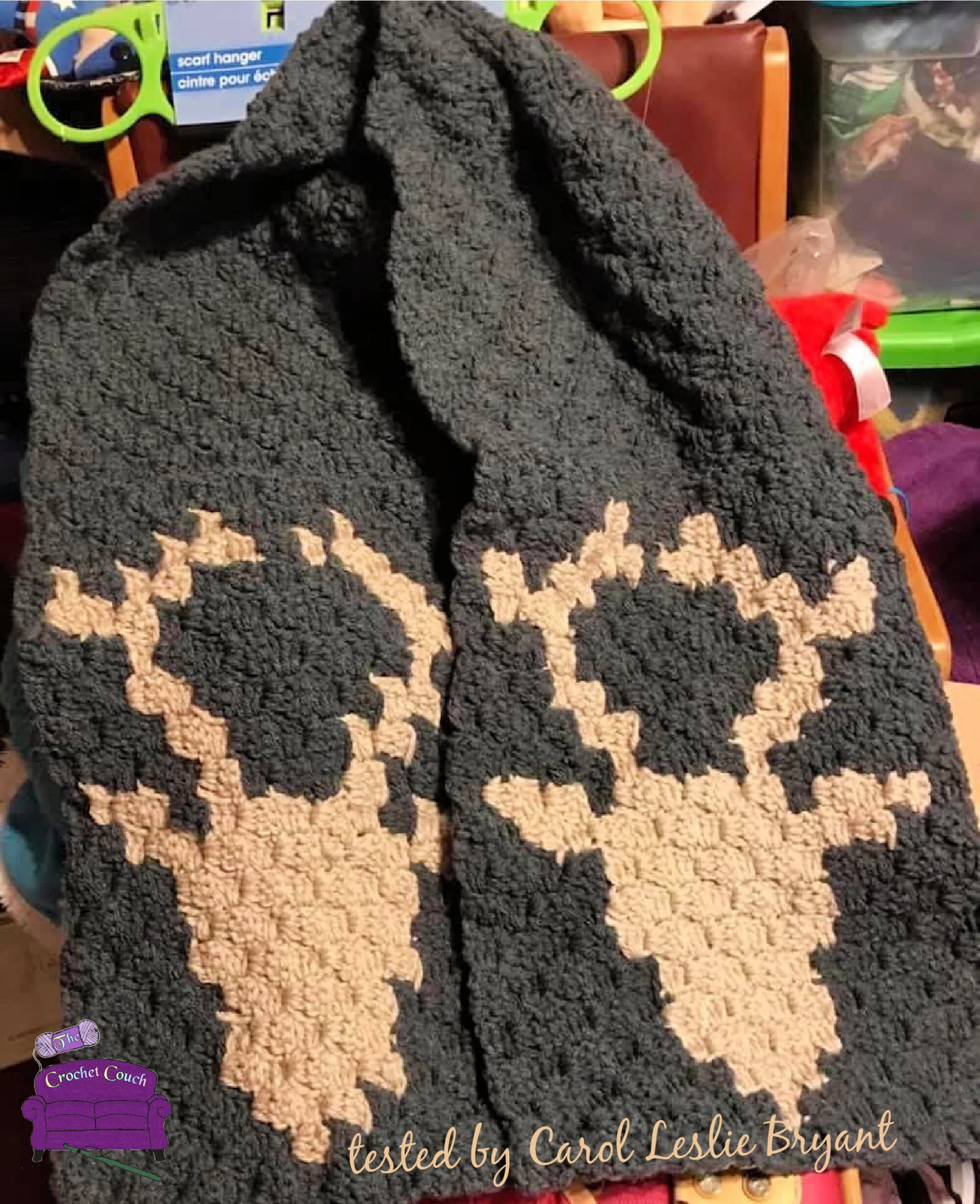 Deer Scarf, C2C Crochet Pattern