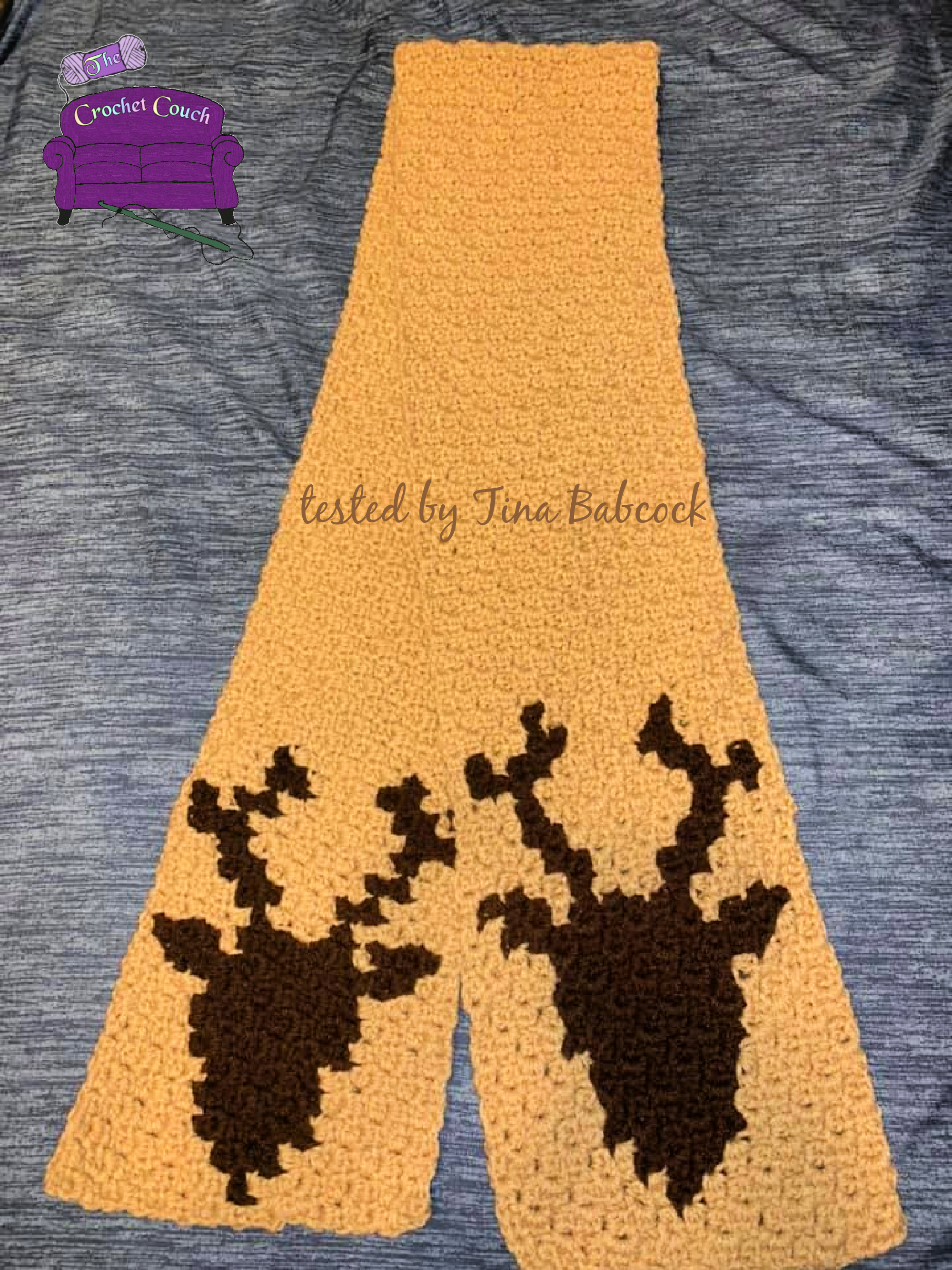 Deer Scarf, C2C Crochet Pattern