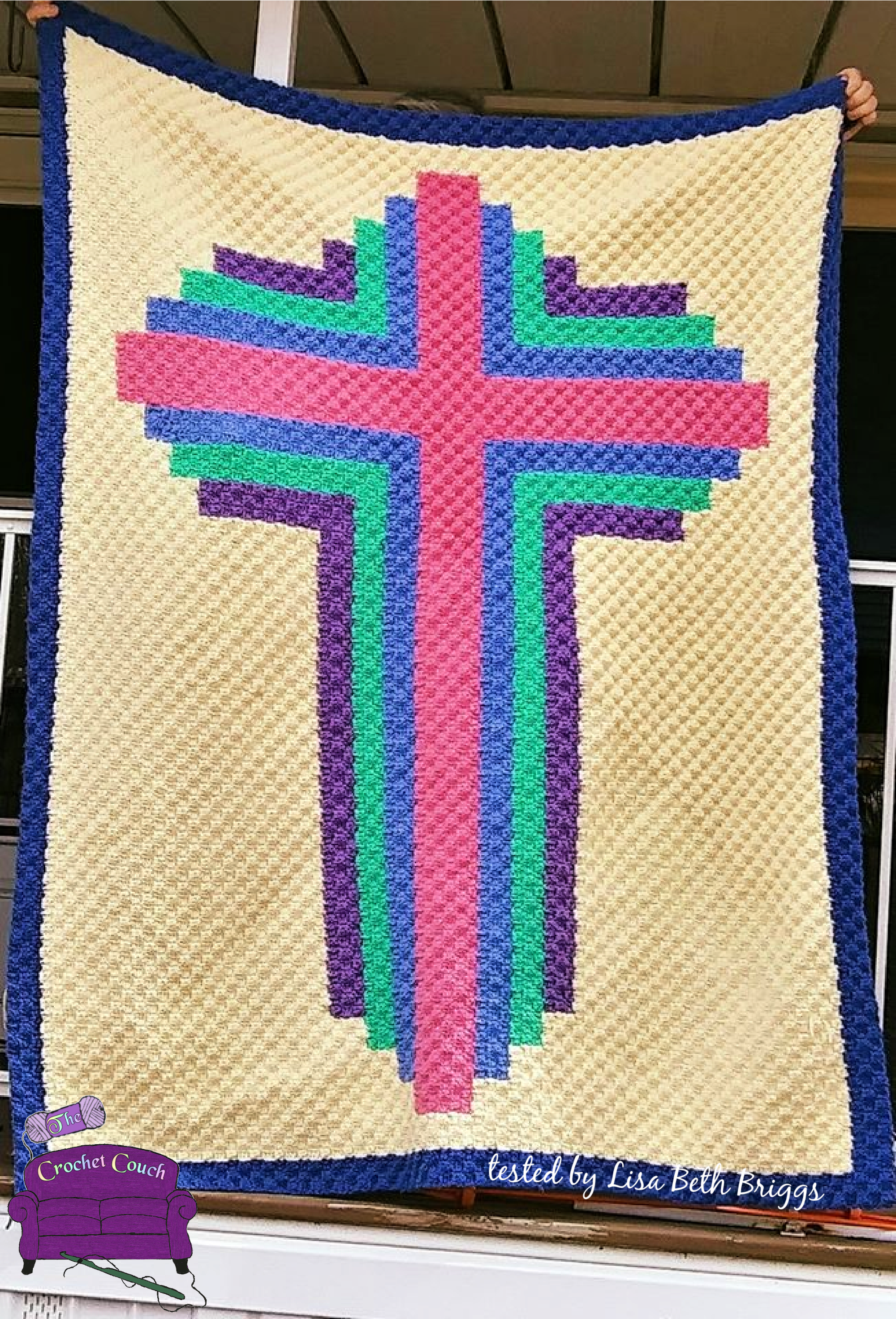 Cross Quilt Afghan, C2C Crochet Pattern