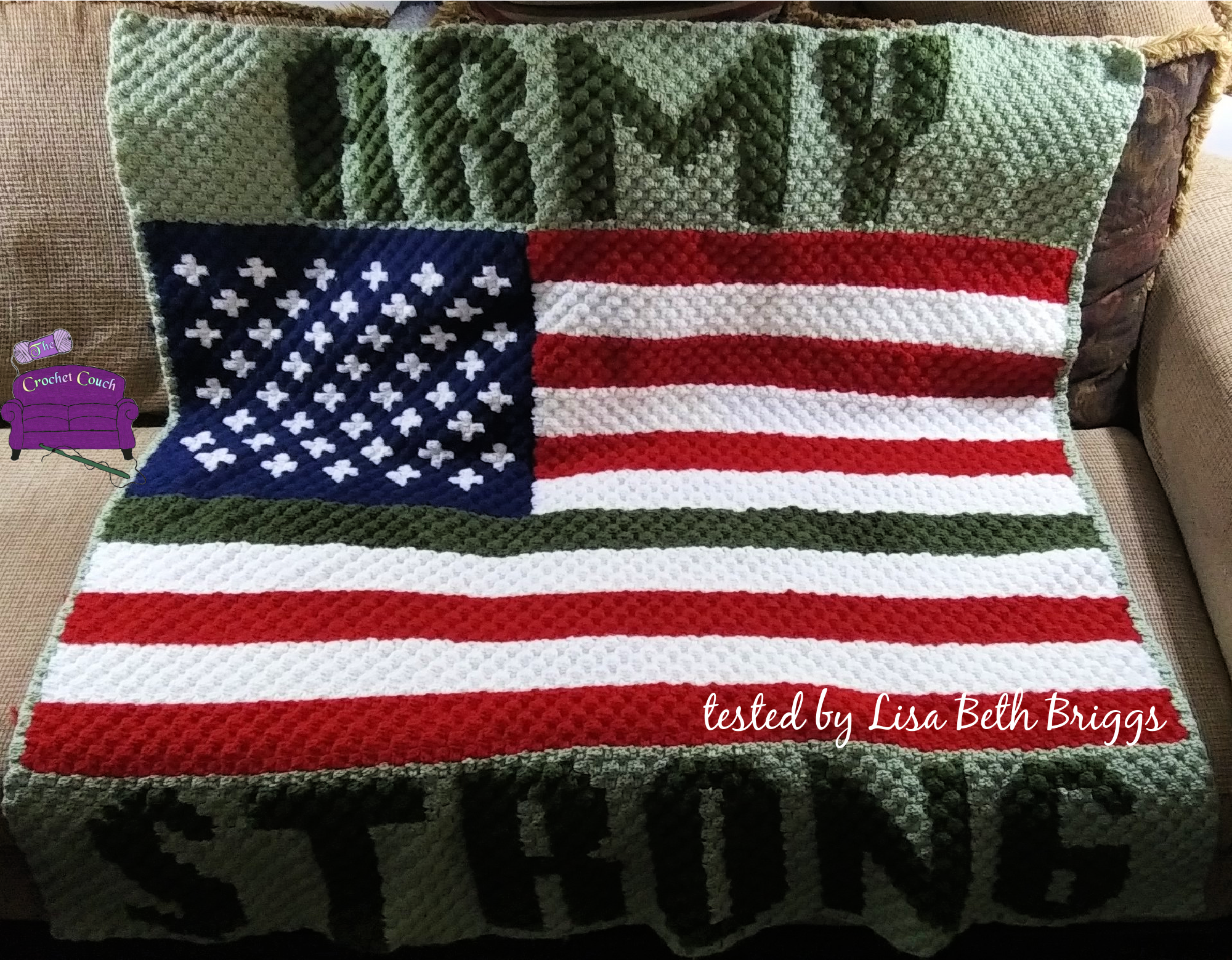 Army Strong Afghan, C2C Crochet Pattern