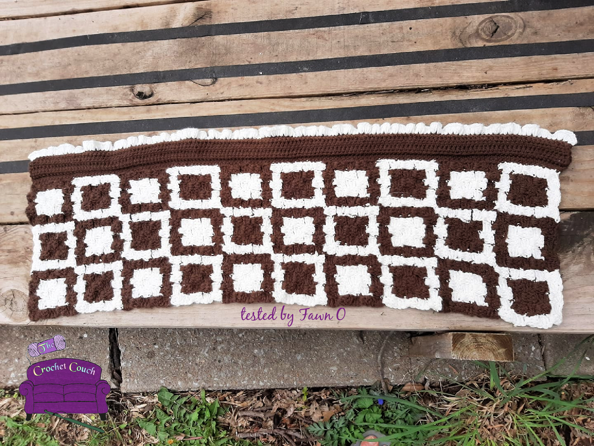 Retro Squares Valance, C2C Crochet Pattern