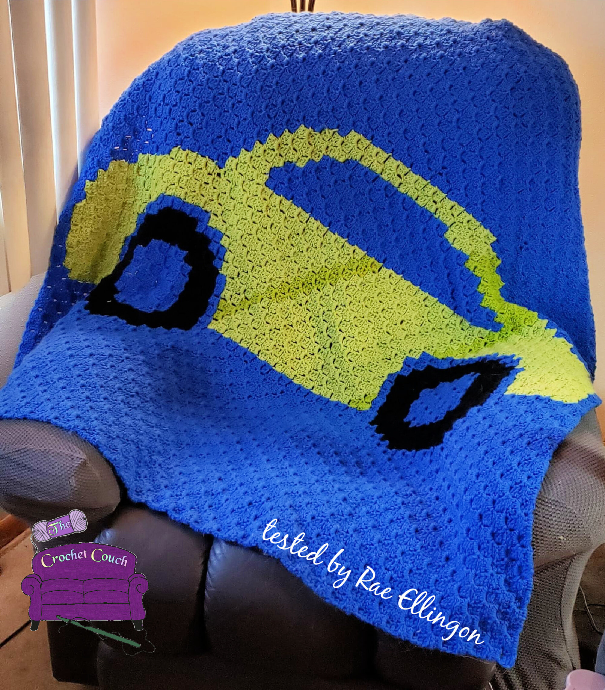 Simple Car Afghan, C2C Crochet Pattern
