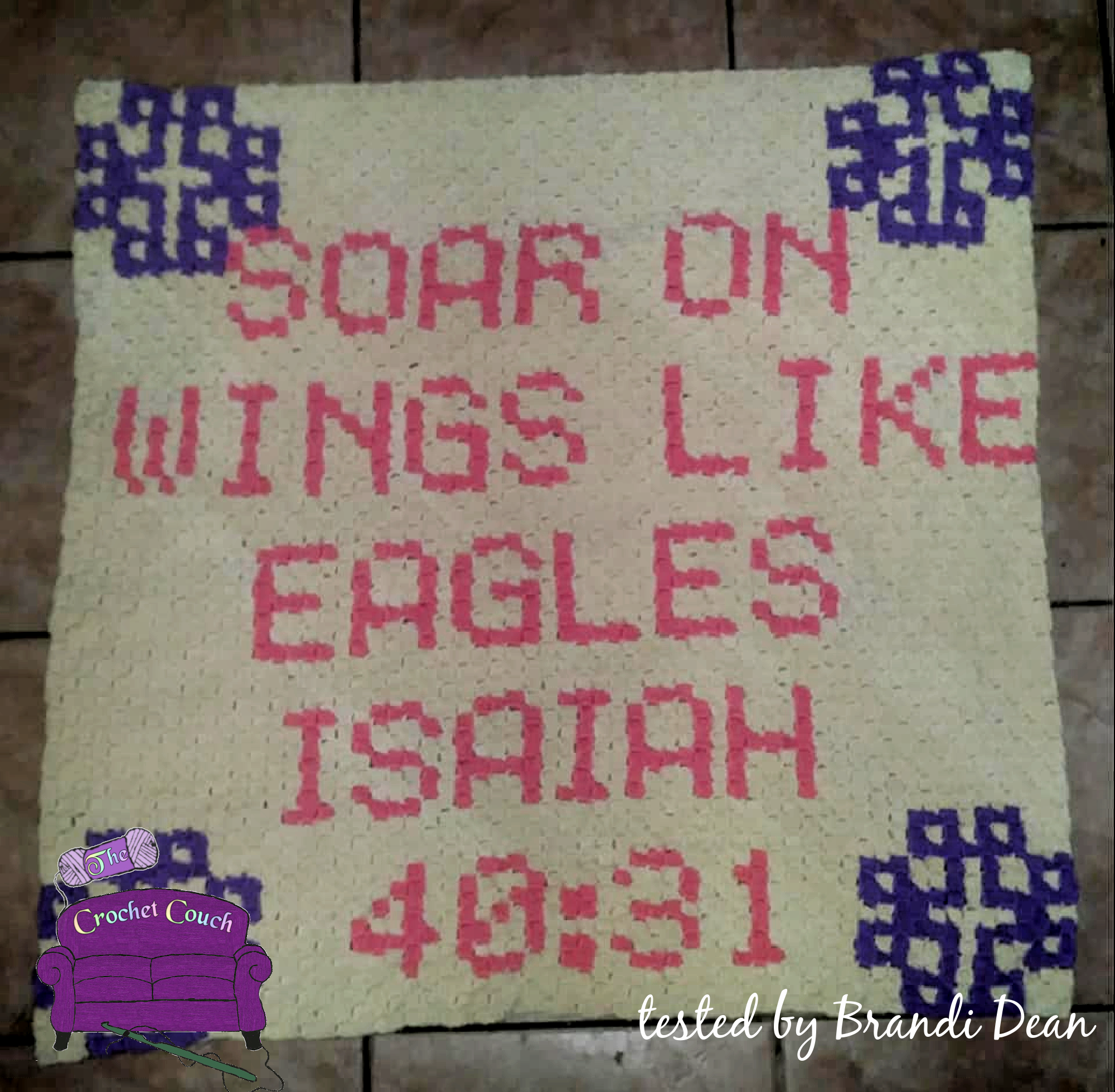Isaiah 40:13 Afghan, C2C Crochet Pattern