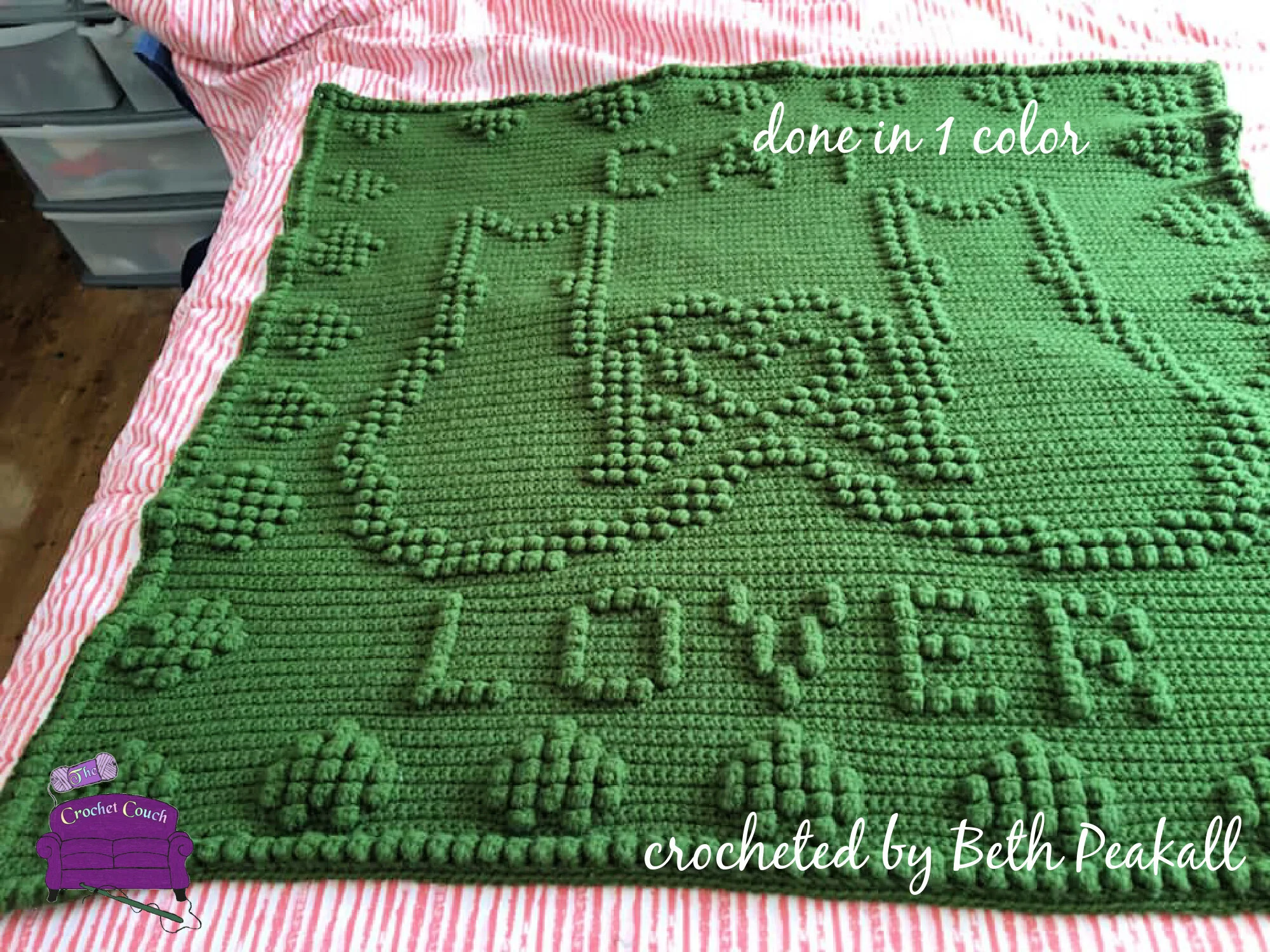Cat Lover Afghan, Bobble Stitch Crochet Pattern