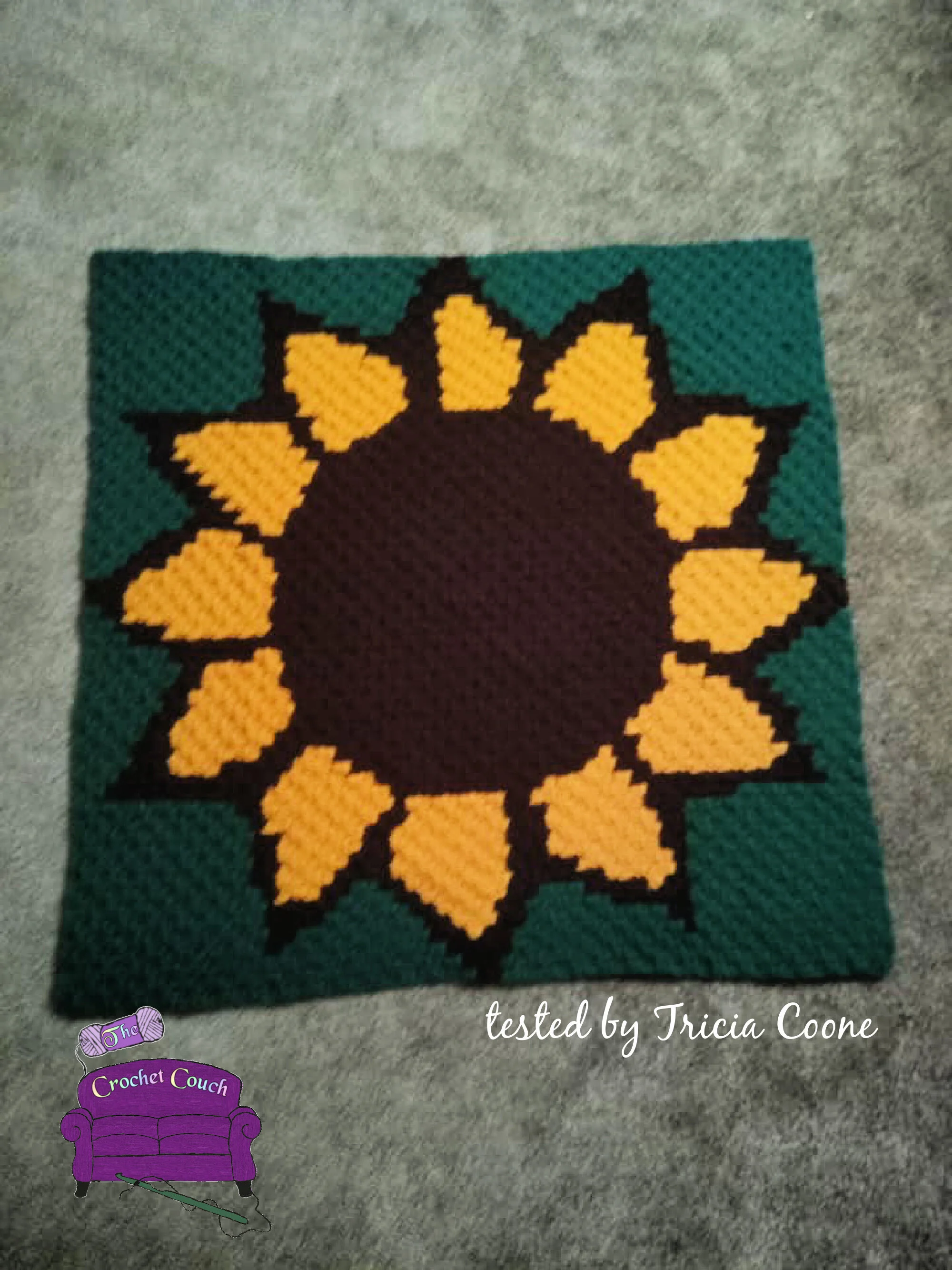 Sunflower Baby Afghan, C2C Crochet Pattern