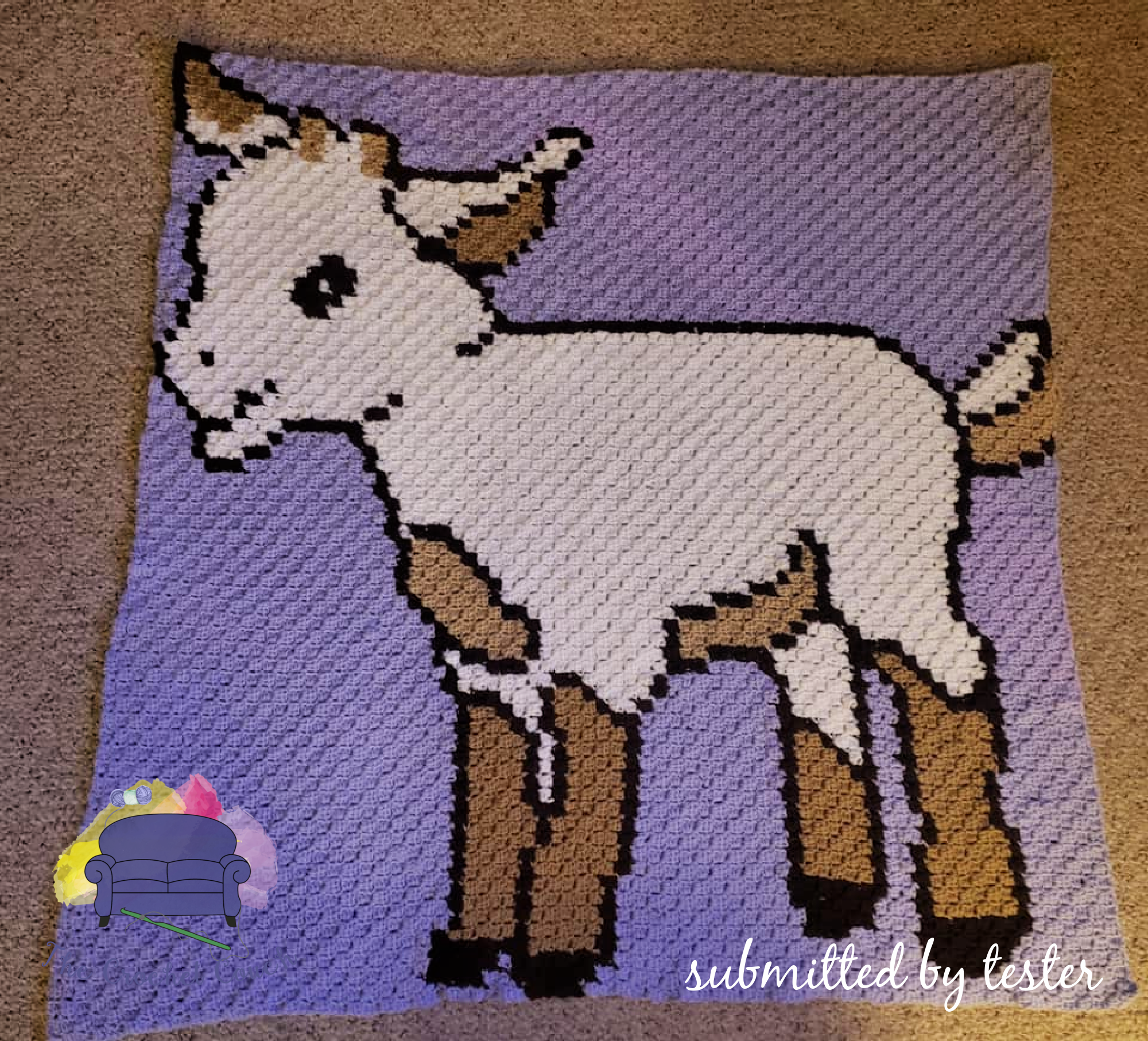 Kid Afghan, Baby Goat Afghan, C2C Crochet Pattern