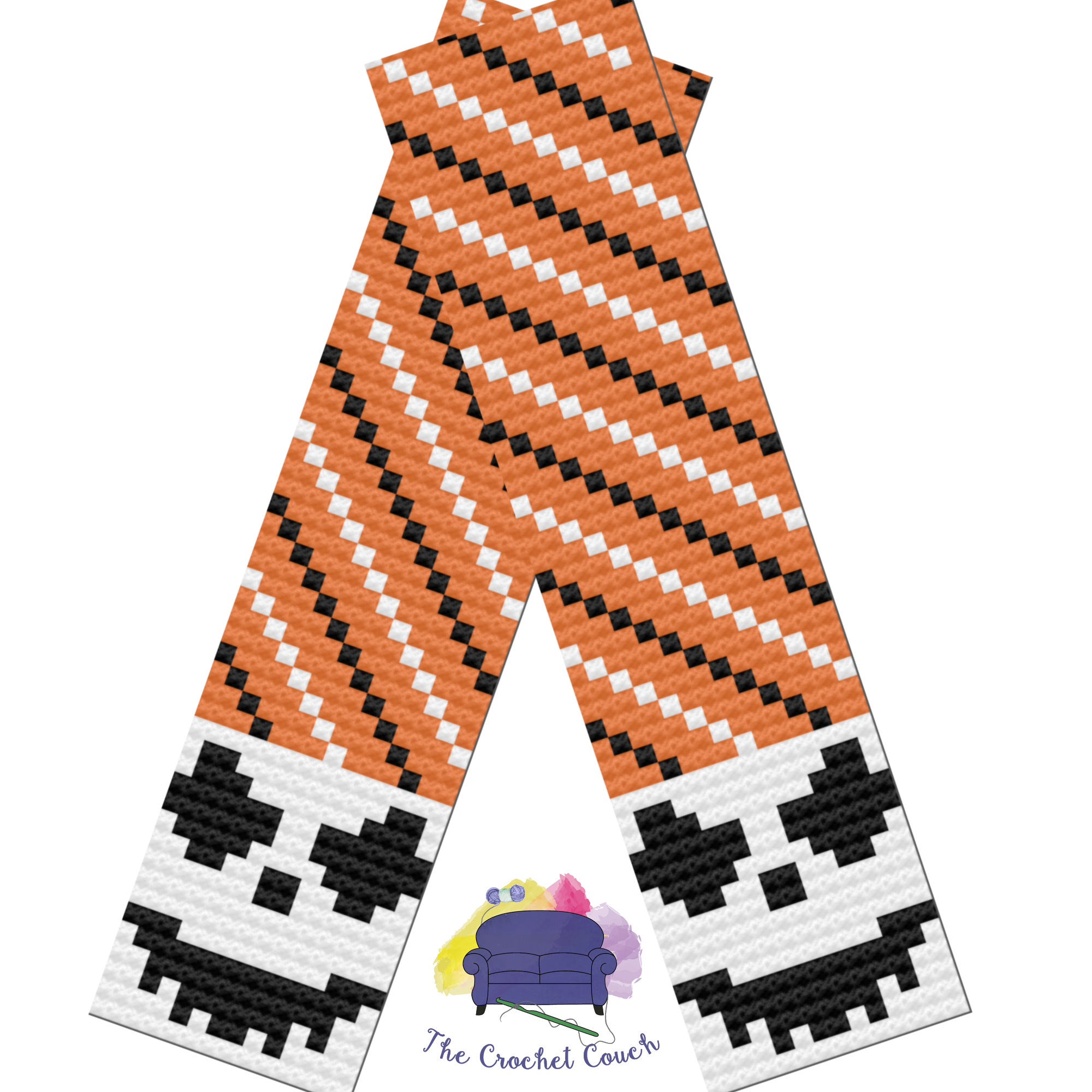 Spooky Ghoul Scarf, C2C Crochet Pattern