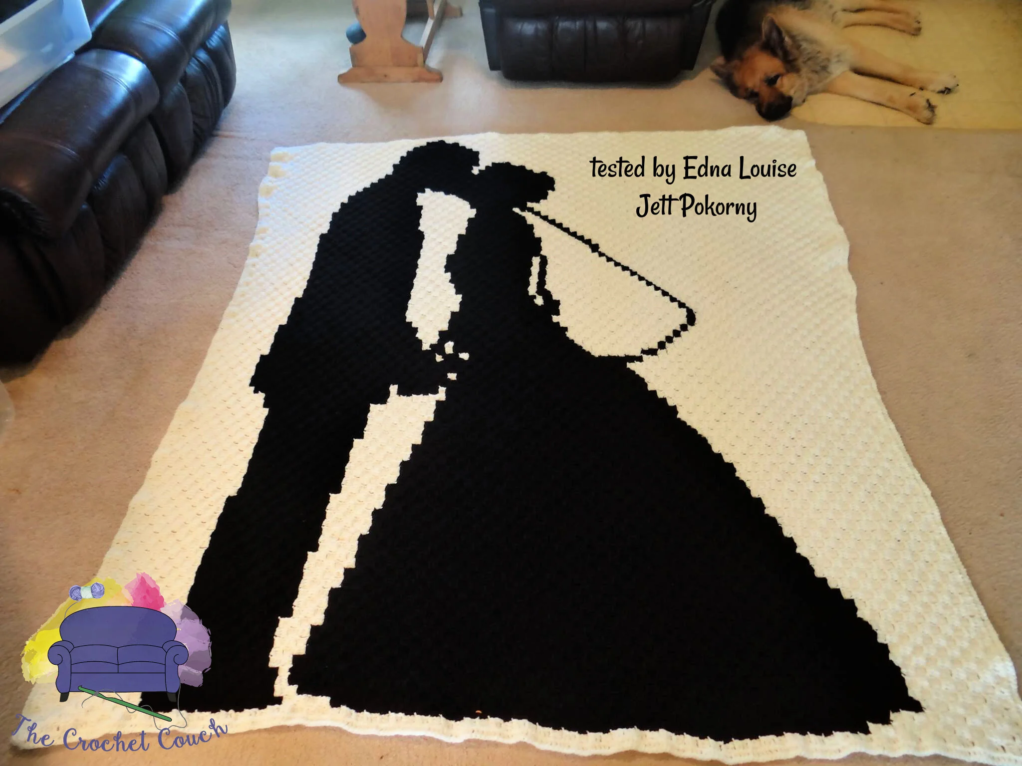 Wedding Couple Silhouette Afghan, C2C Crochet Pattern